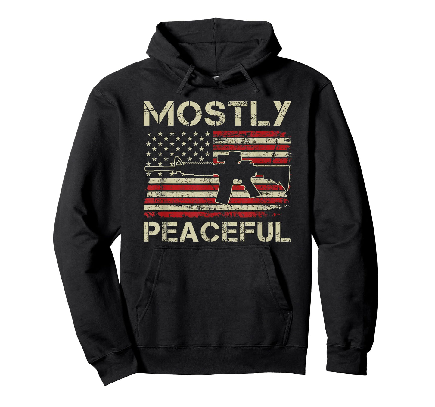 Mostly Peaceful - 2nd Amendment Pro Guns AR15 USA Funny Gun T-Shirt