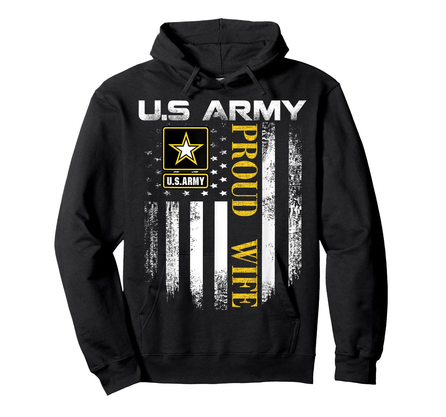 Vintage U.S. Army Proud Wife With American Flag Gift T-Shirt