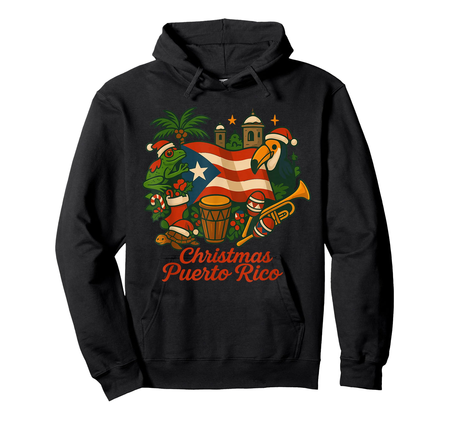 Puerto Rico Christmas Coquí Flag Holiday T-Shirt