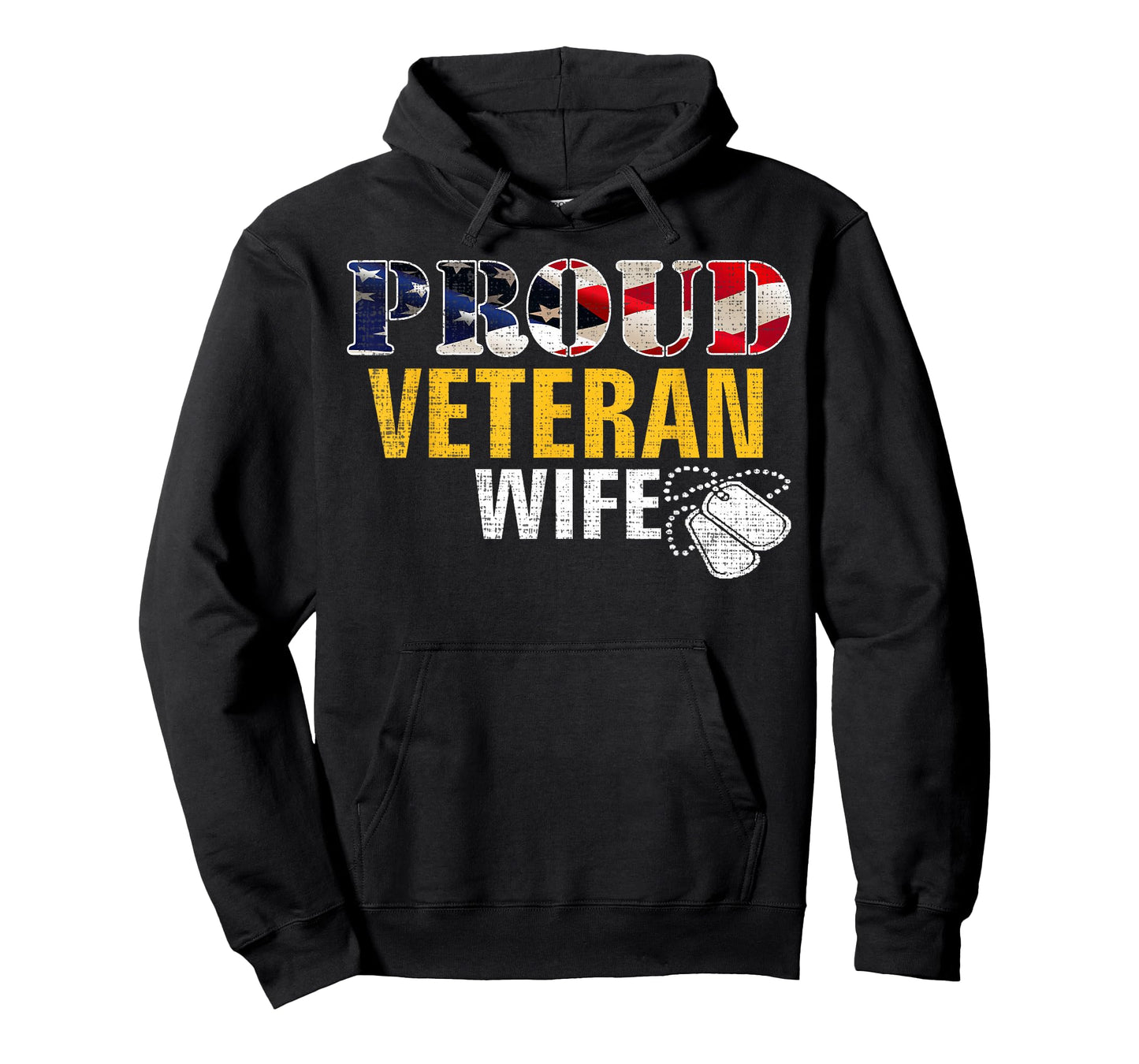 Vintage Proud Veteran Wife With American Flag Military Gift T-Shirt