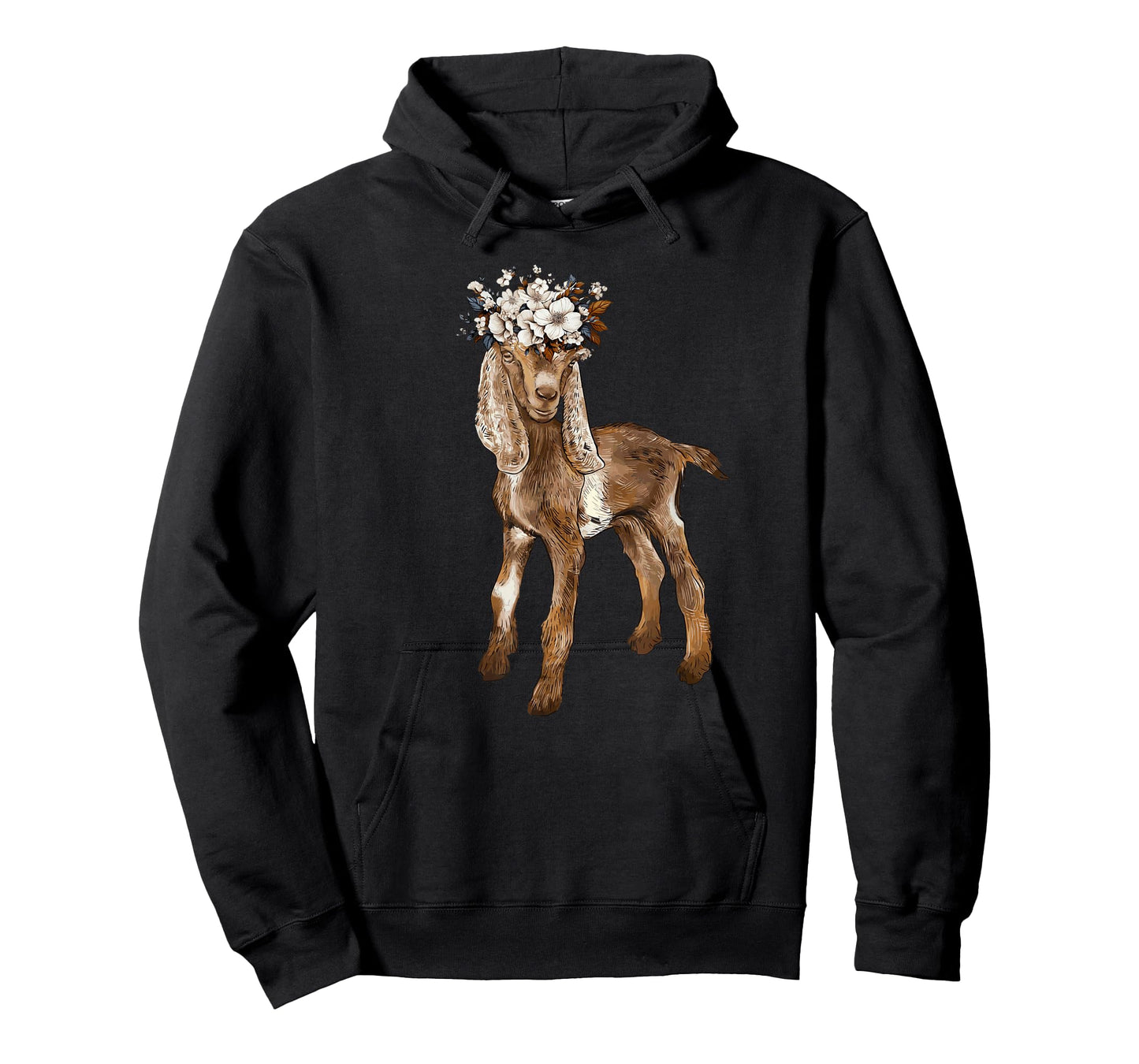 cute nubian Baby Goat with flower, nubian goat mom T-Shirt