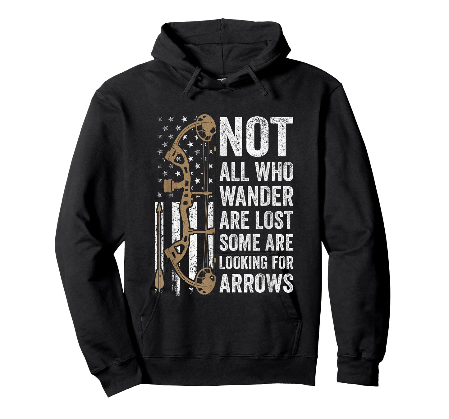 Not All Who Wander are Lost Bow Funny Archery American Flag T-Shirt