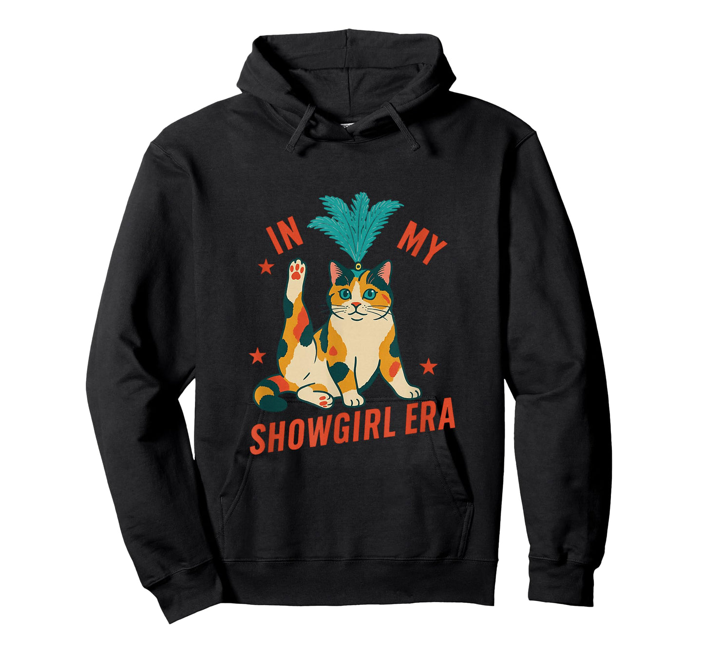 Funny Cat in Showgirl Costume Retro Humor T-Shirt
