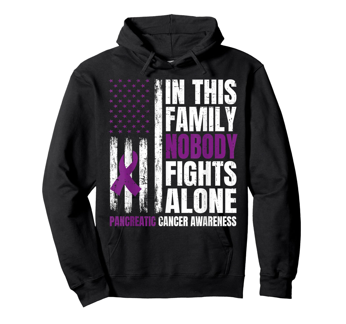 In This Family Nobody Fights Alone Pancreatic Cancer Support T-Shirt
