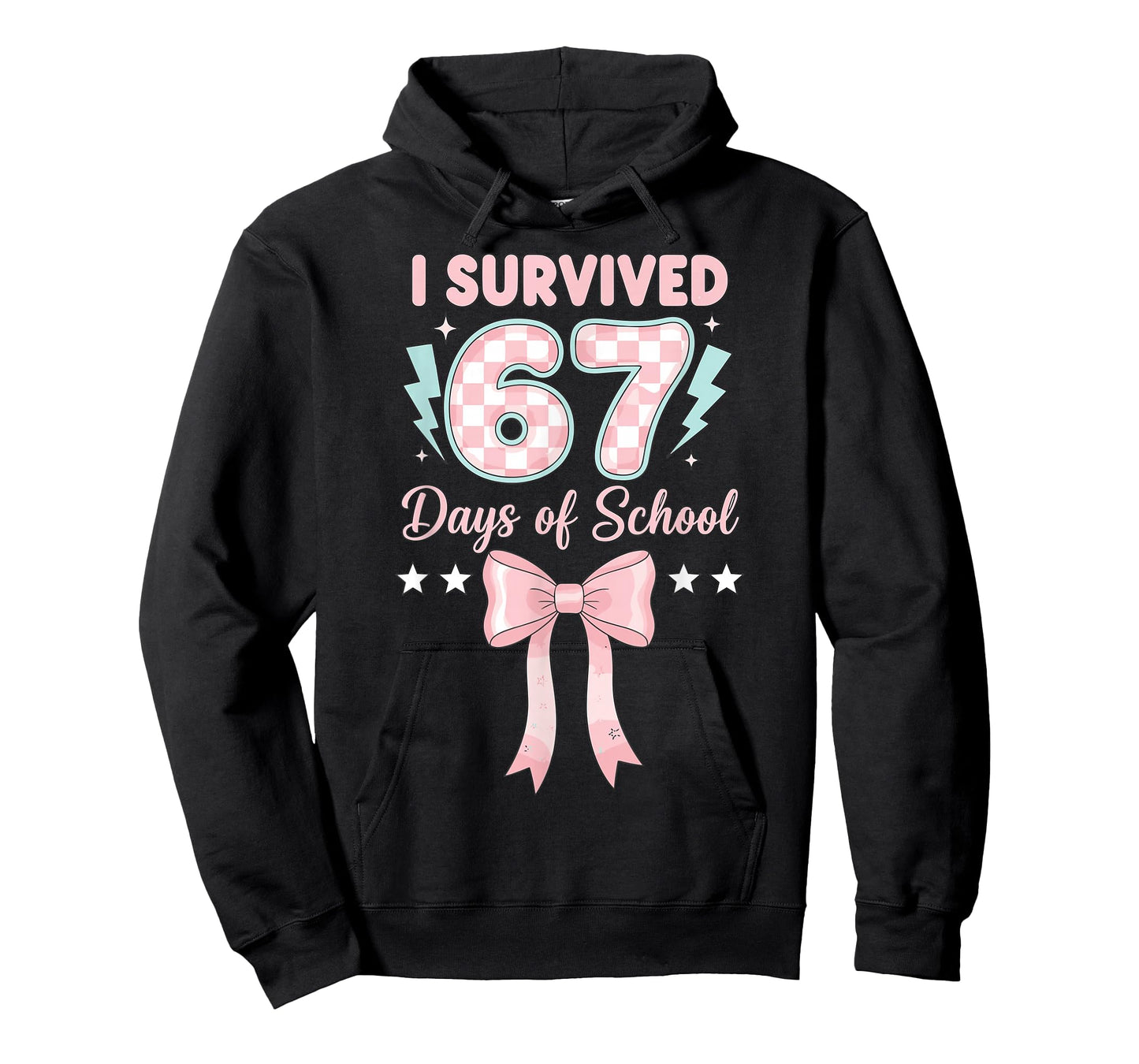 I Survived 67 Days Coquette Pink Bow Six Seven Meme Girl T-Shirt