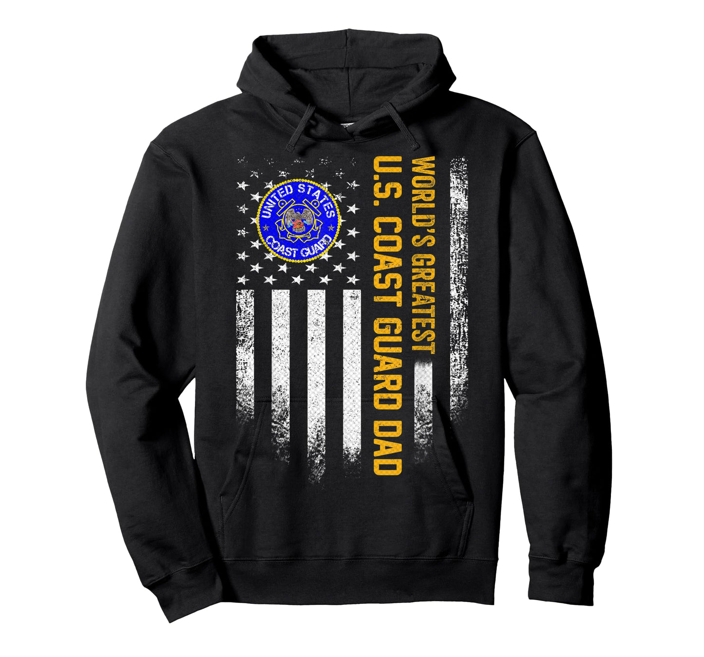 Vintage USA Flag World's Greatest US Coast Guard Veteran Dad T-Shirt