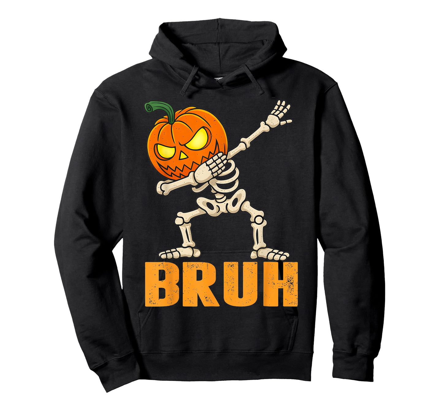 Bruh Skeleton Halloween Dabbing Boys Pumpkin Jack O Lantern T-Shirt