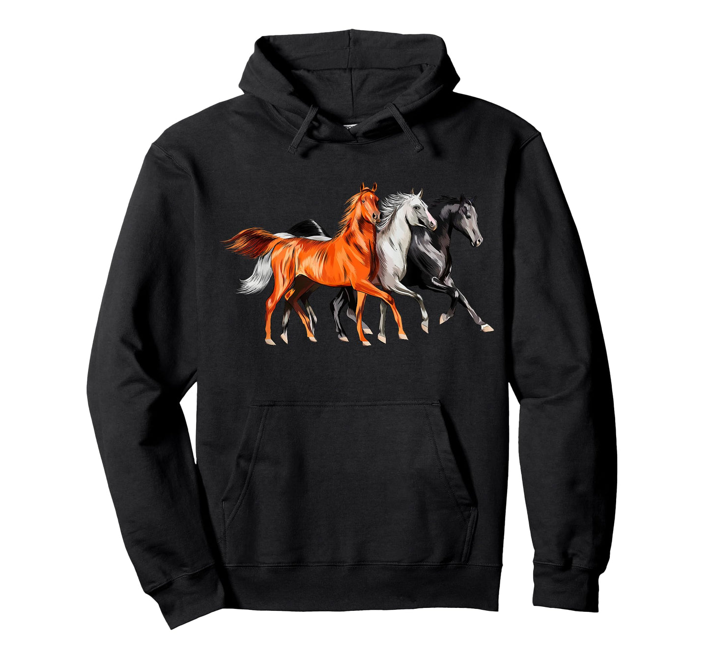 Cool 3 Wild Horses Running Around Vintage Novelty T-Shirt