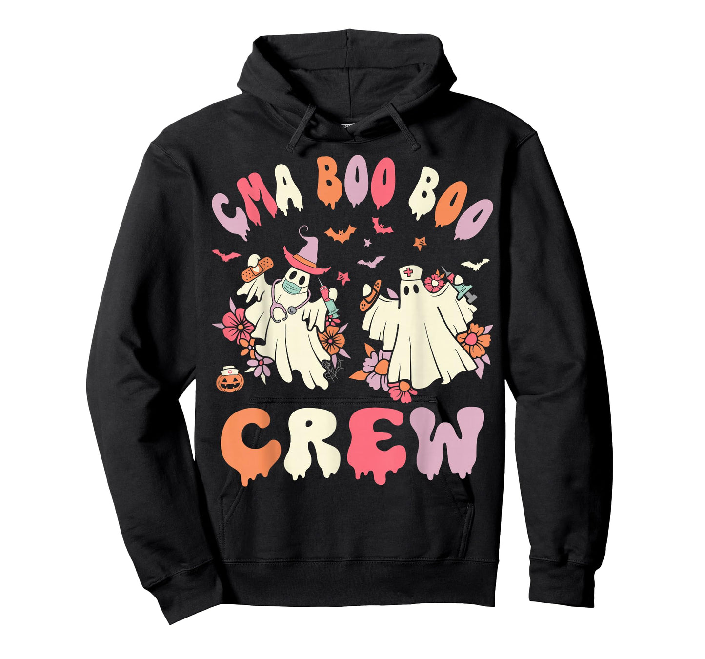 CMA Boo Crew Retro Halloween Ghost Nurse T-Shirt