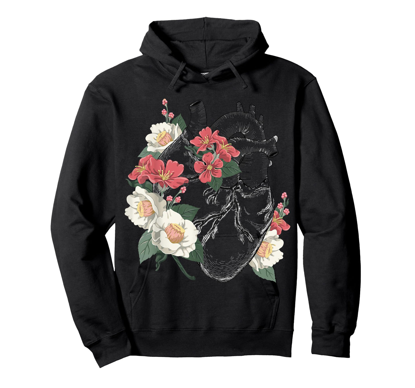 Anatomical Heart and Flowers Anatomy Heart Cute Cardiologist T-Shirt