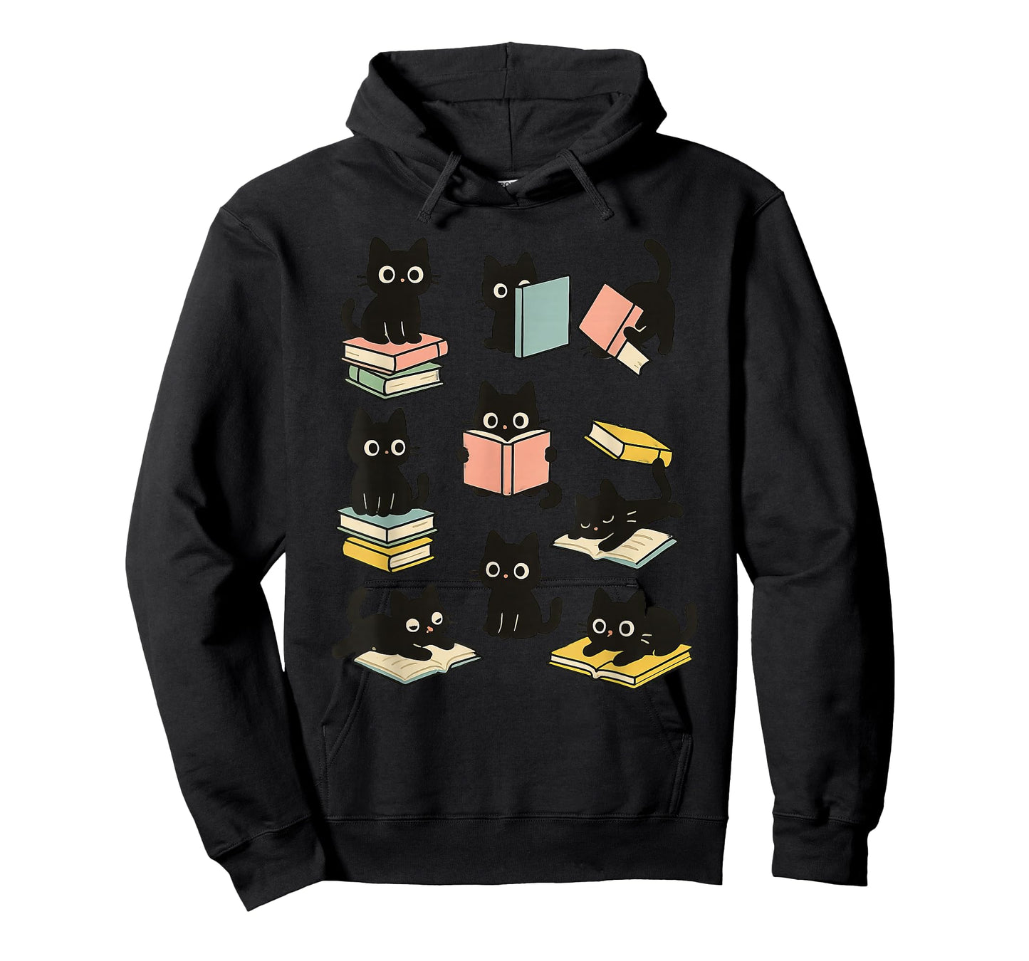 Funny Black Cats Reading Books Cat Lover T-Shirt