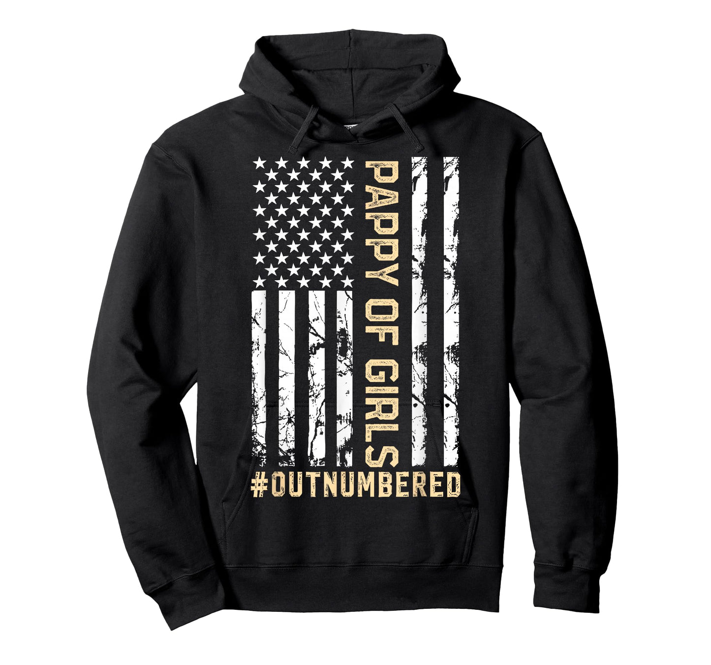 American Flag Father's Day Pappy Of Girls Outnumbered T-Shirt