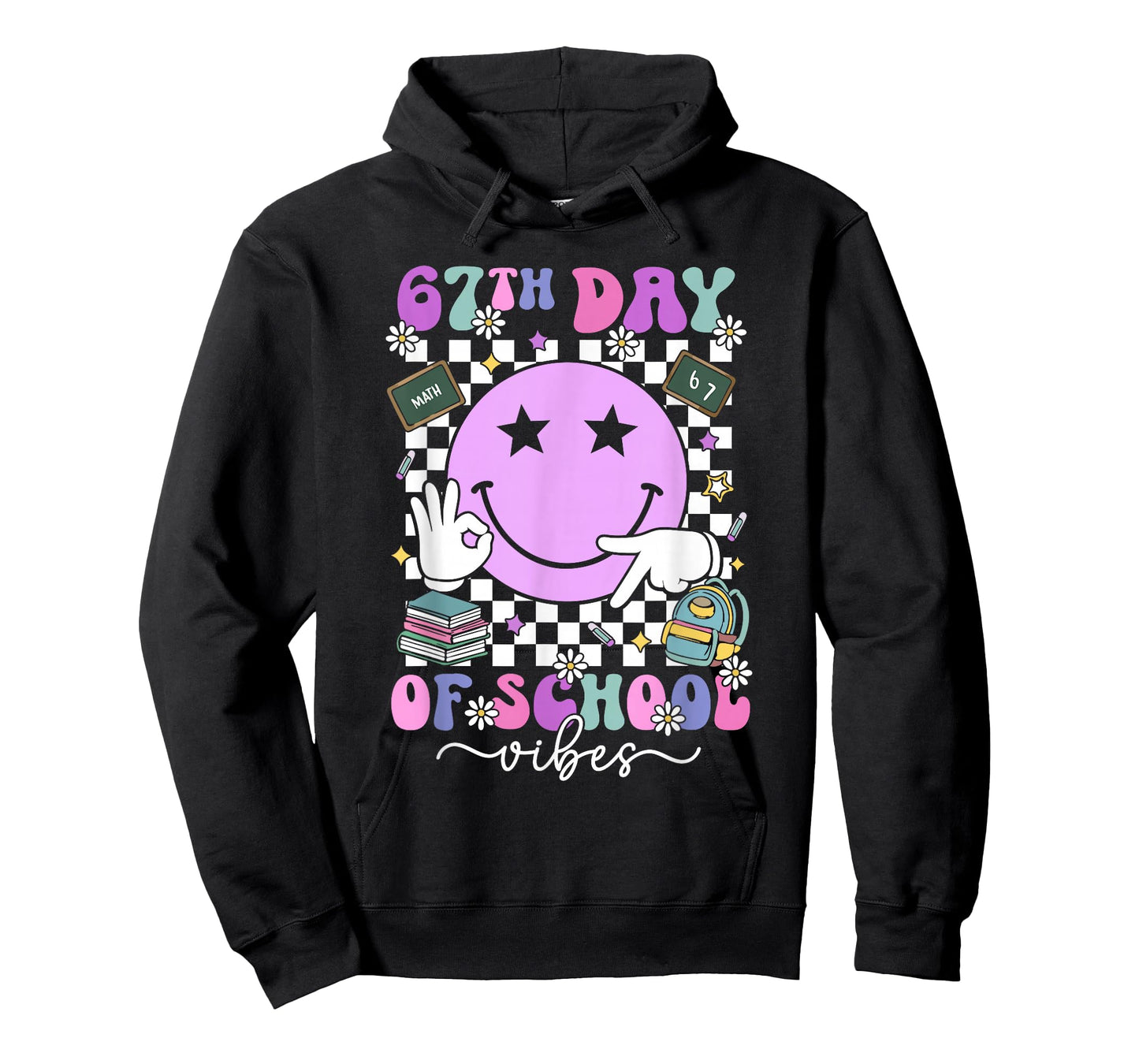 67 Days of School Meme 100th Day of School Vibes Smile Face T-Shirt