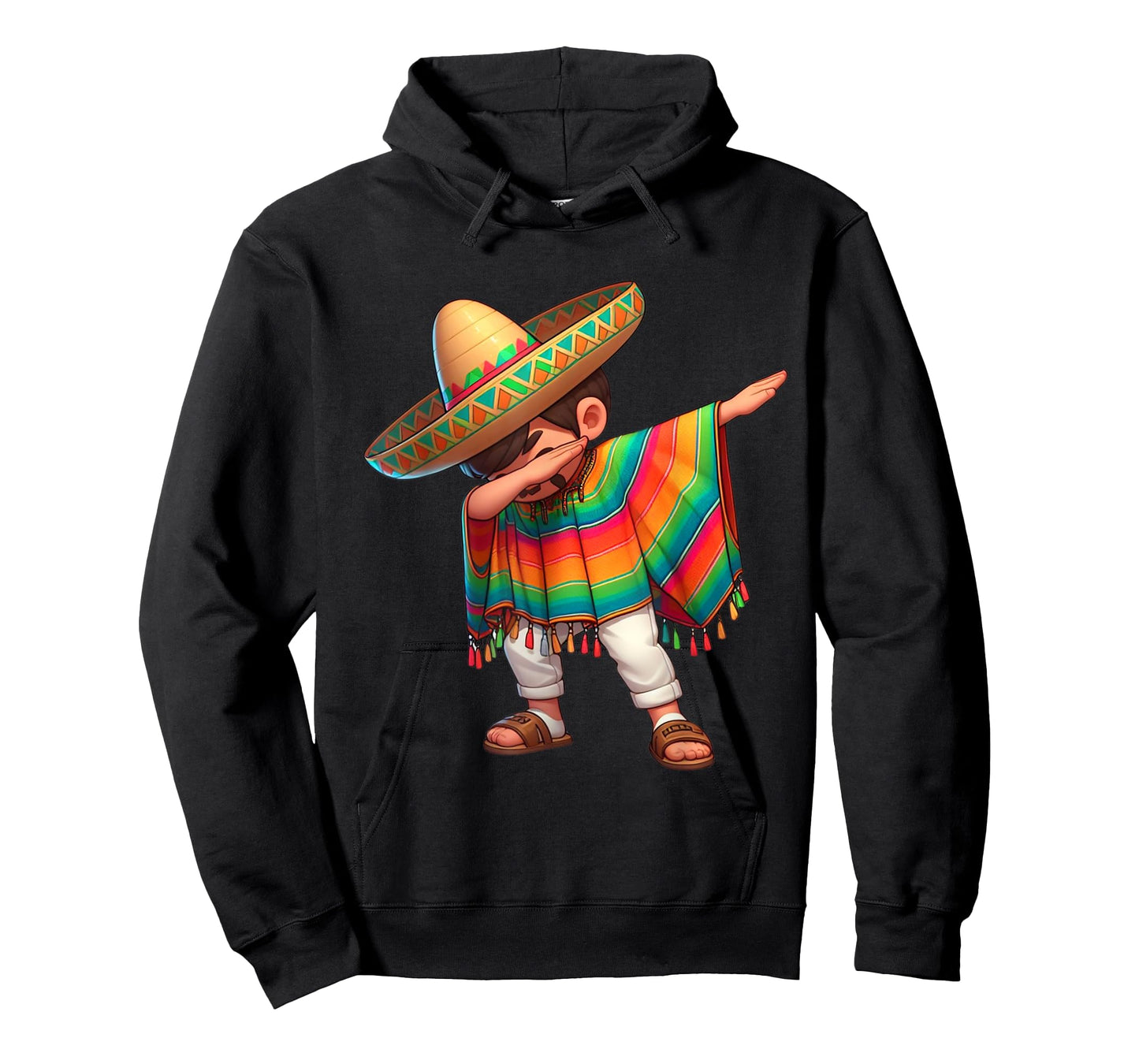 Dabbing Mexican Poncho Cinco de Mayo Boys Men Sombrero Dab T-Shirt
