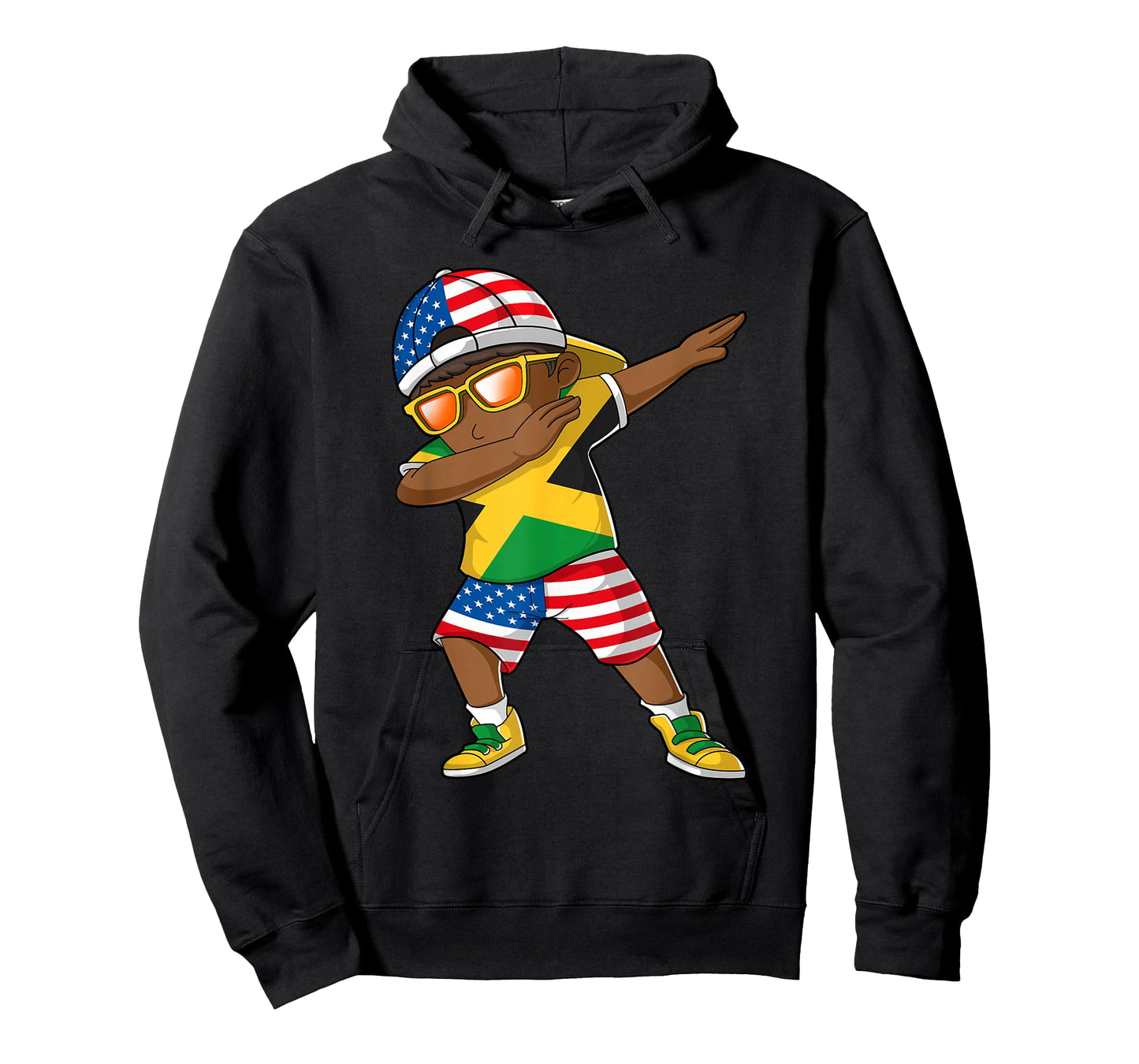 Half American Half Jamaican Boy Kid Jamaica Flag Patriotic T-Shirt Small