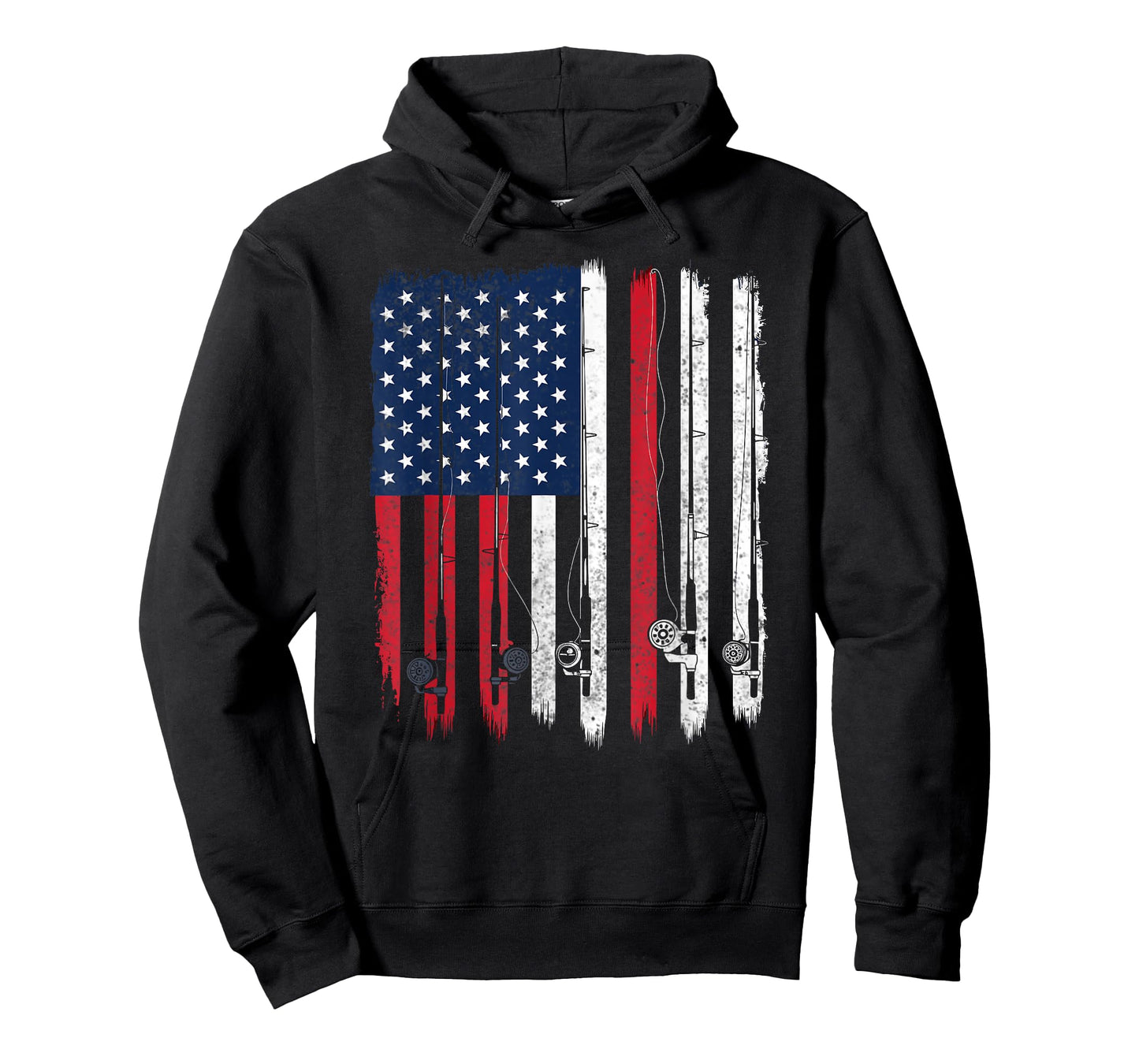 American Flag Fishing Rod Fishing T-Shirt