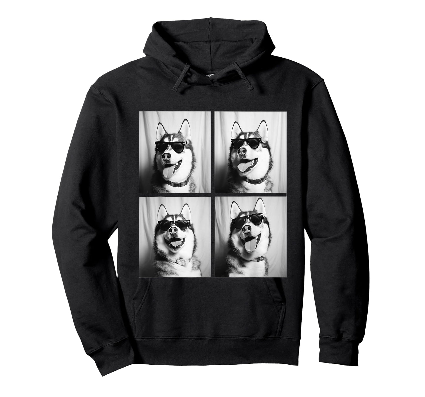 Funny Siberian Husky Dogs with Sunglasses Photos Pets Meme T-Shirt