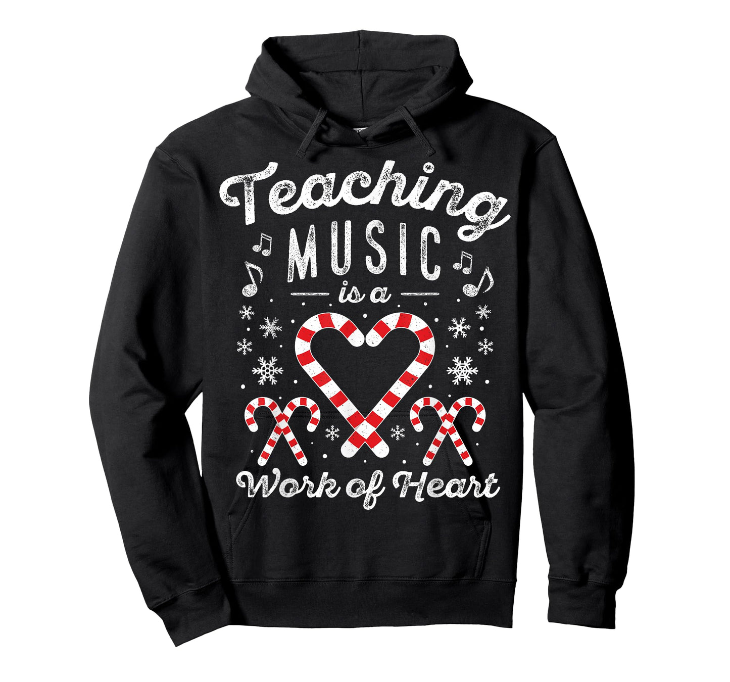 Christmas Candy Cane Work of Heart Choir Band Music Teacher T-Shirt