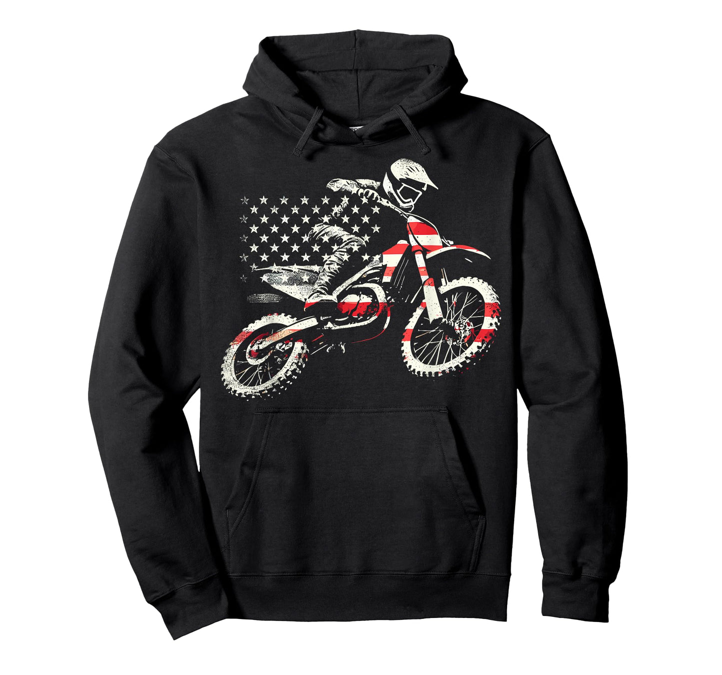 Dirt Bike Retro American Flag Motocross Enduro T-Shirt
