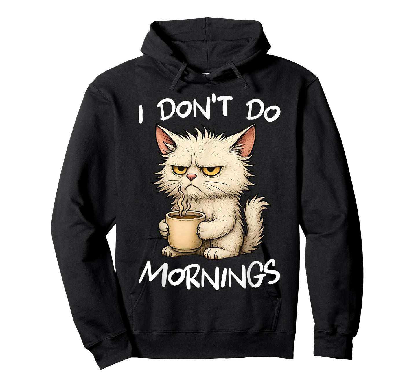 I Don't Do Mornings Funny Quote Coffee Cat Lover Gift Women T-Shirt