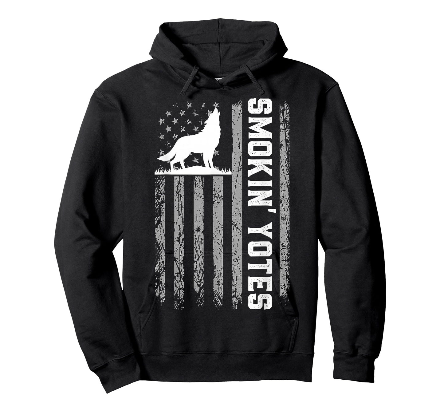 Smokin' Yotes USA Flag Coyote Hunting Patriotic Men Graphic T-Shirt