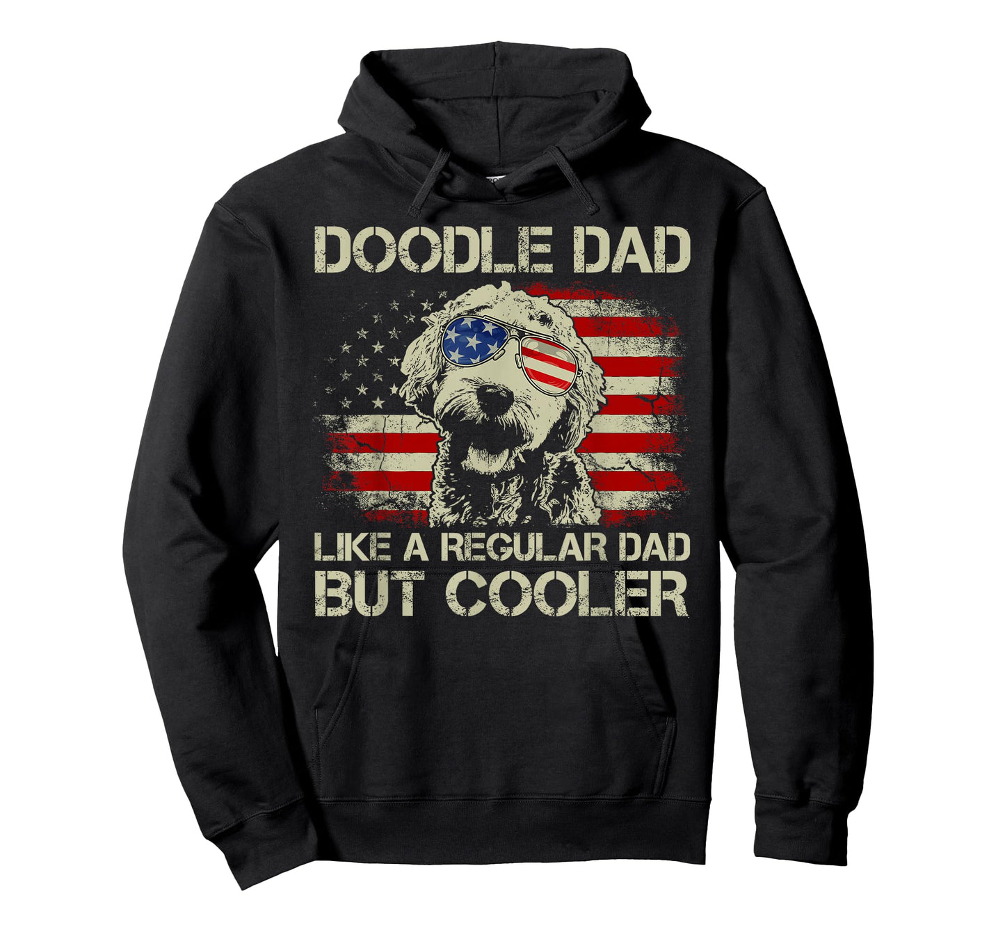 Doodle Dad Goldendoodle Regular Dad But Cooler American Flag T-Shirt