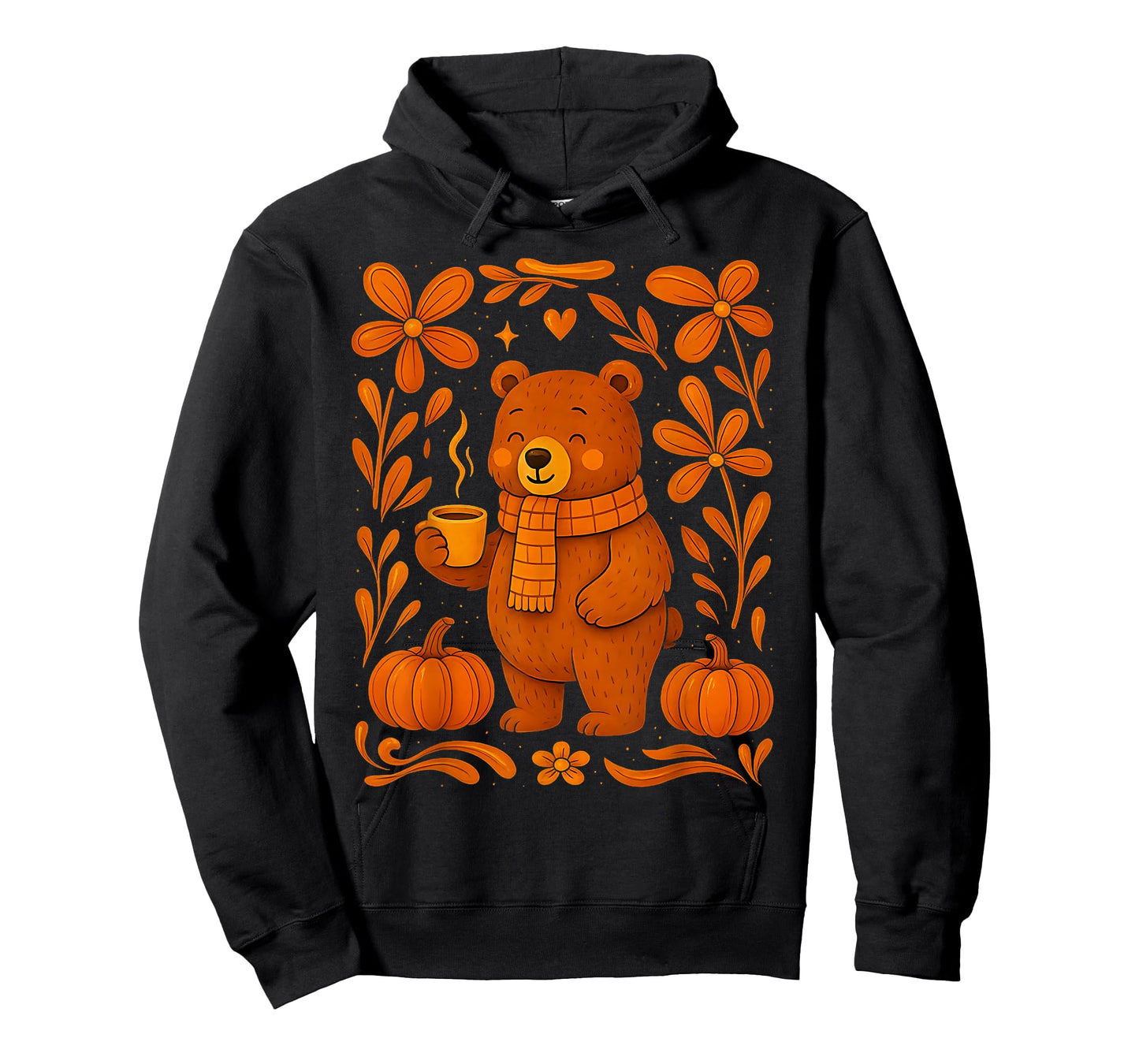 Cute Bear Fall Autumn Season Pumpkin Halloween Vibes T-Shirt