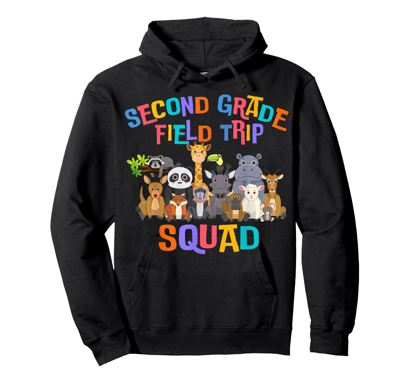 2nd Second Grade Field Day Trip Squad 2025 Funny Zoo Animal T-Shirt