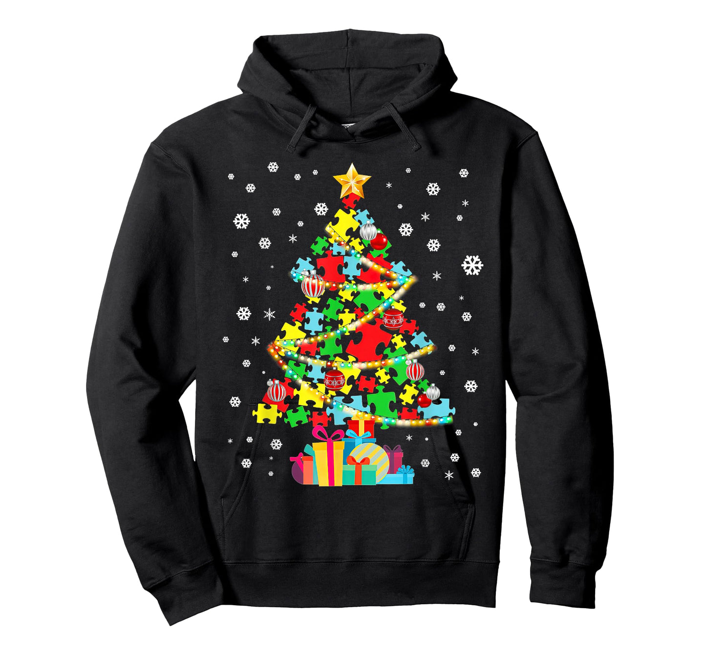 Autism Tree Christmas Pajama Autism Awareness Holiday T-Shirt