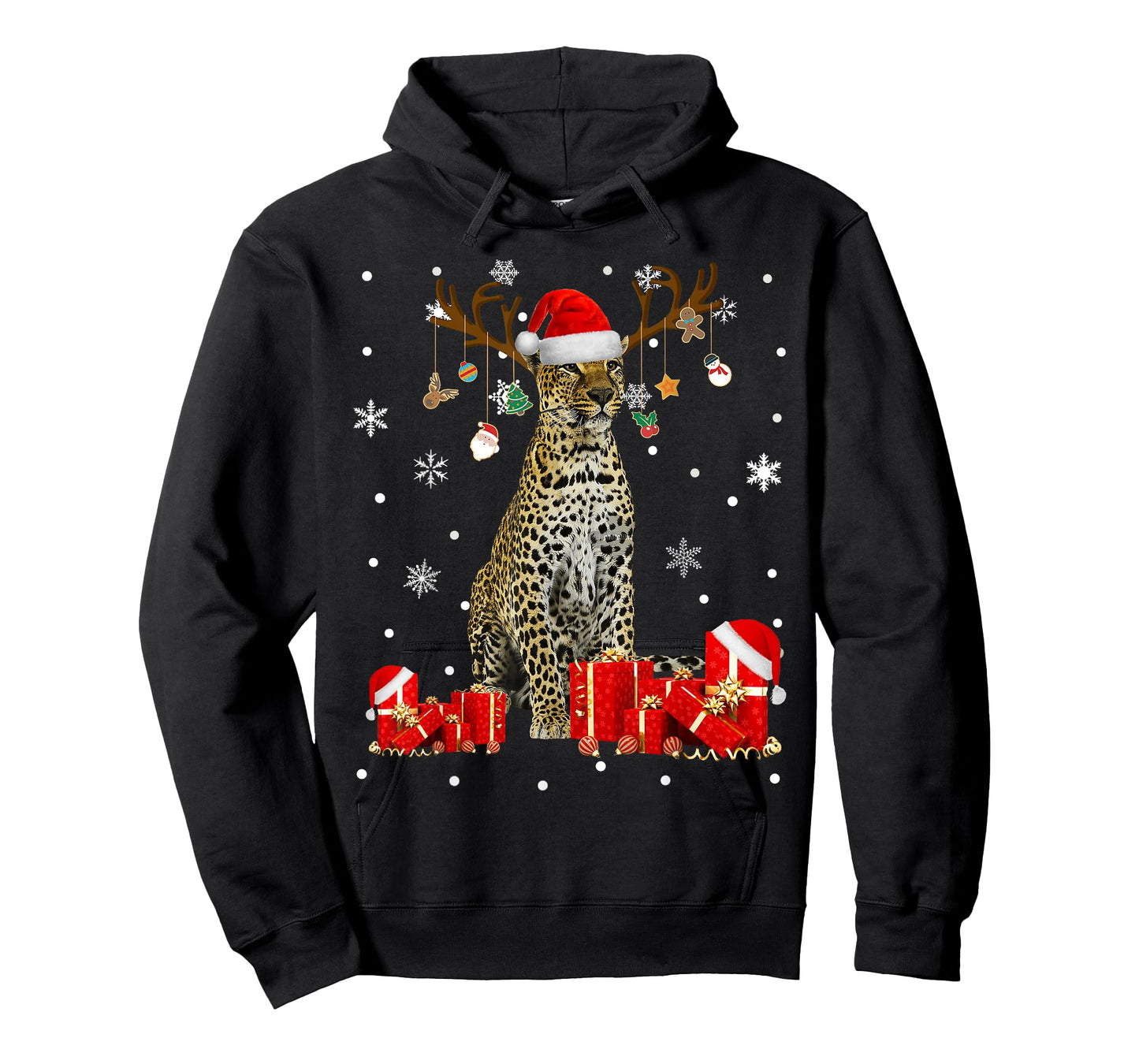Christmas Cheetah Funny Santa Reindeer Cheetah Lover Gifts T-Shirt