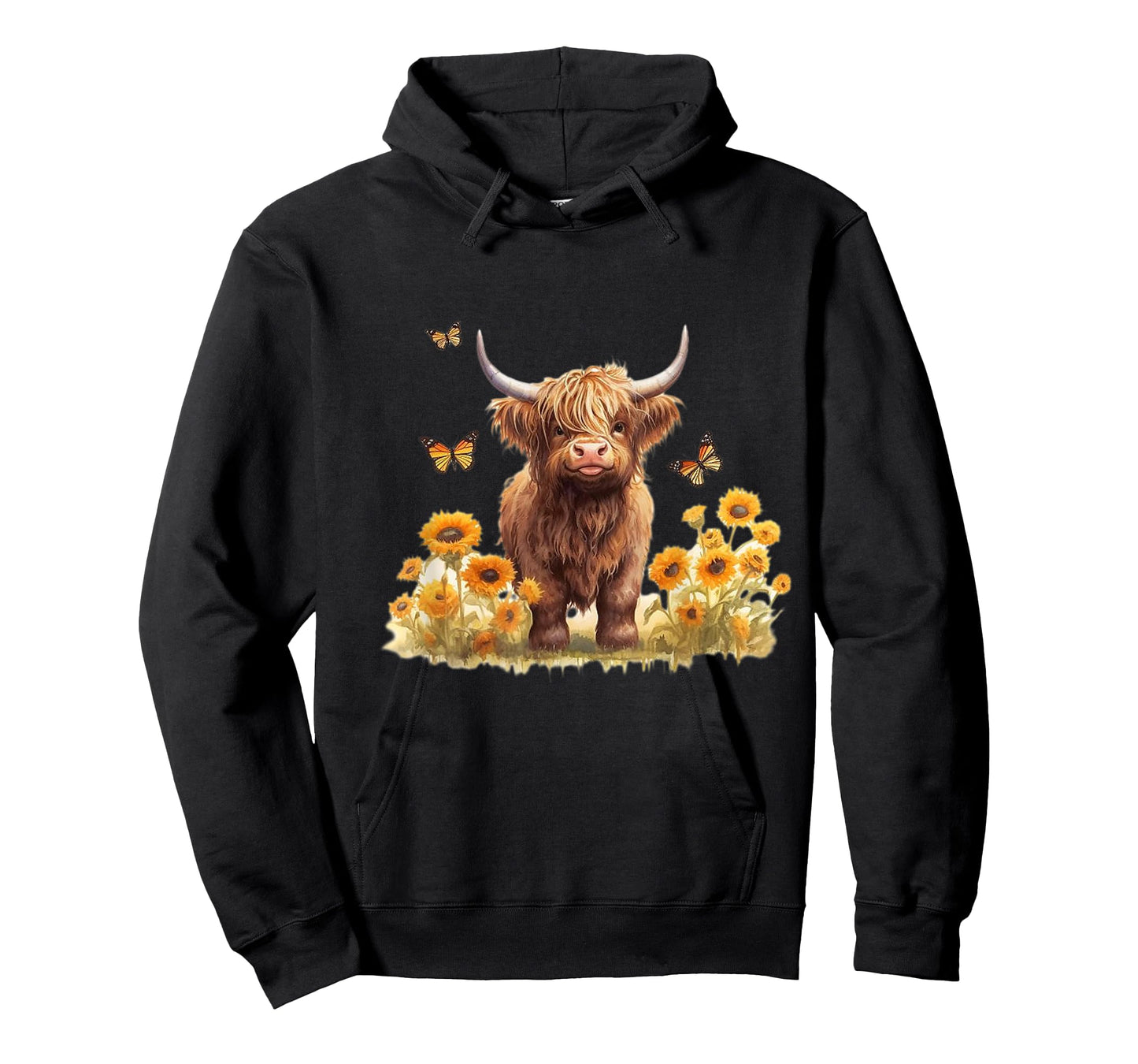 Cute Highland cow with sunflowers country Heifer Farm Farmer T-Shirt