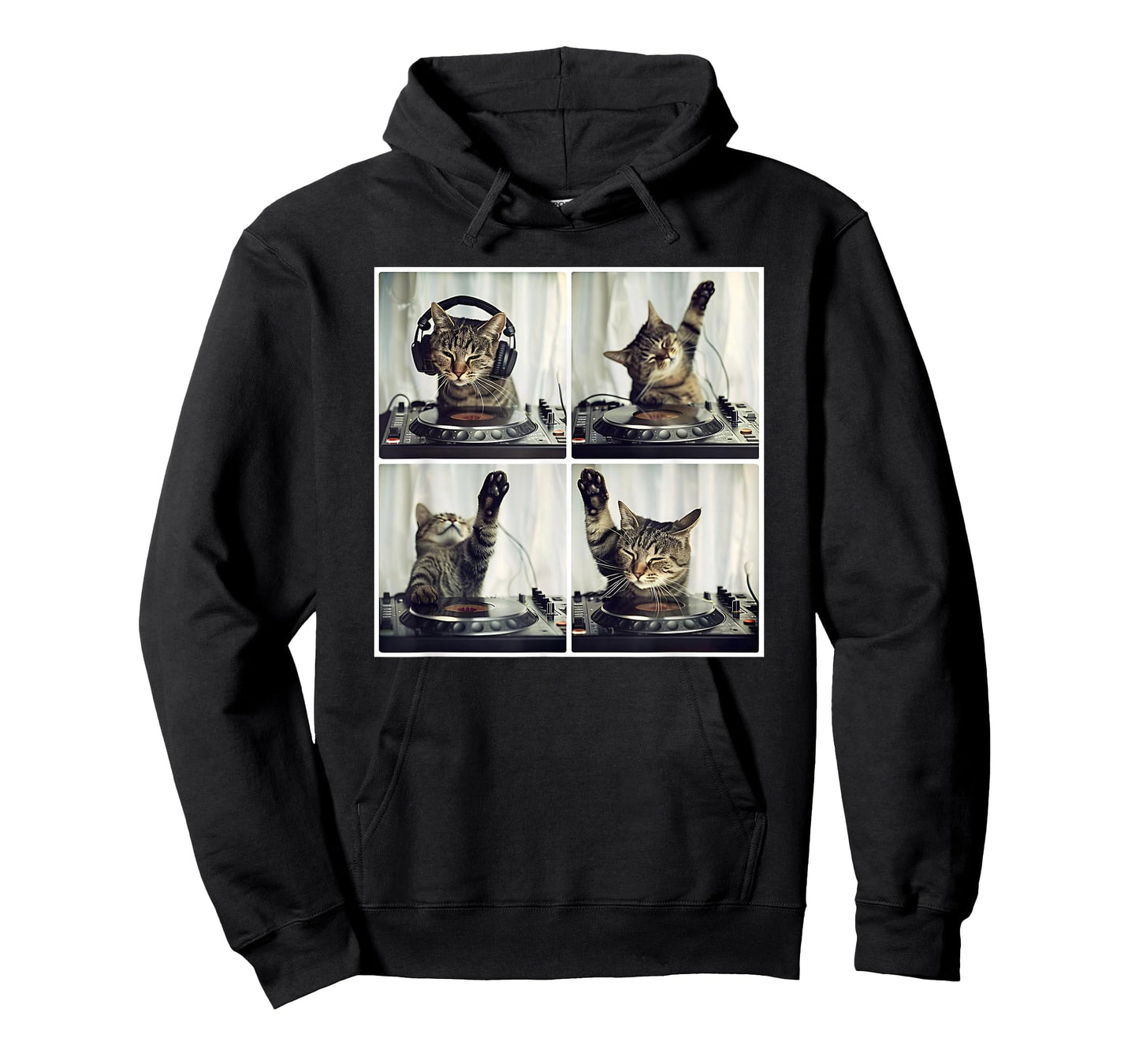 EDM DJ Cat Animal On Decks House Music Cat DJ T-Shirt