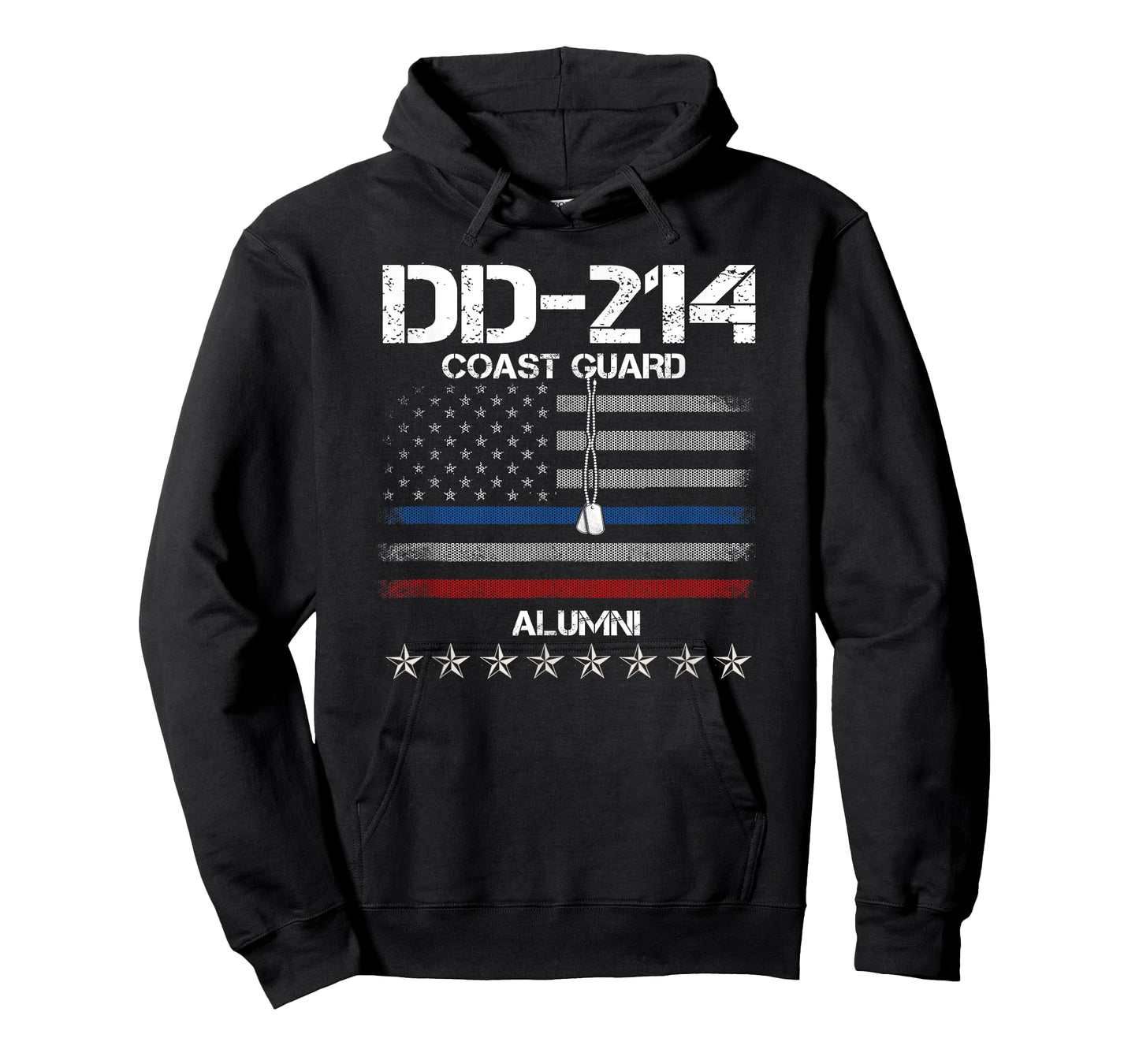 DD-214 US Coast Guard Alumni Tee USCG American Flag Vintage T-Shirt