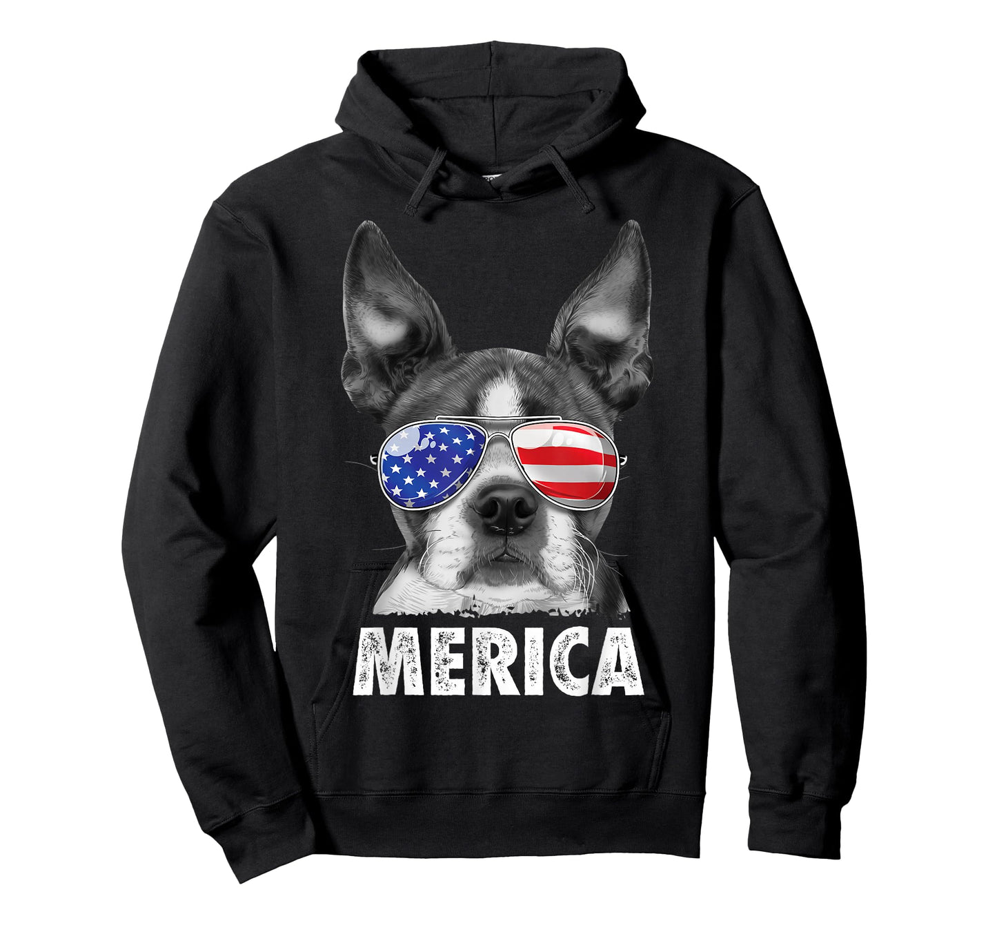 Boston Terrier 4th of July Merica Men Women USA Flag Vintage T-Shirt