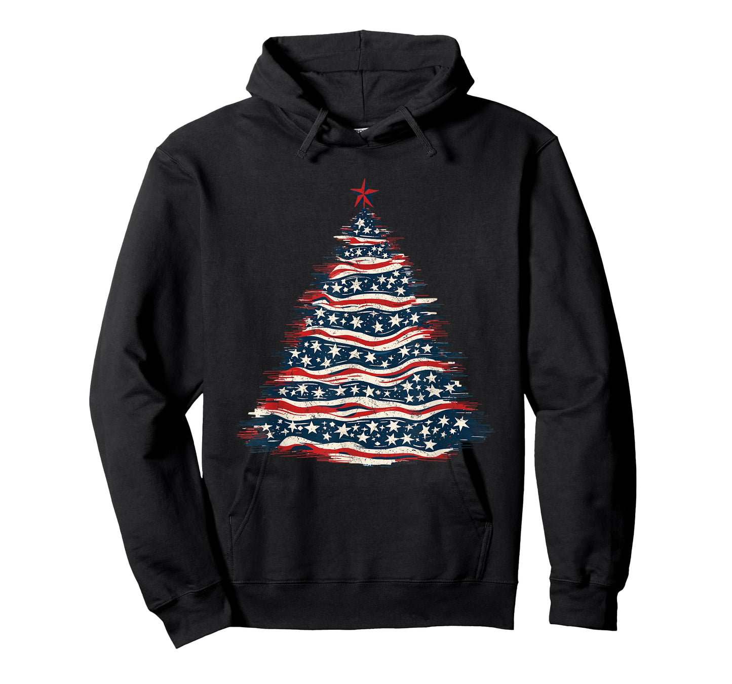 Patriotic American Flag Christmas Tree T-Shirt