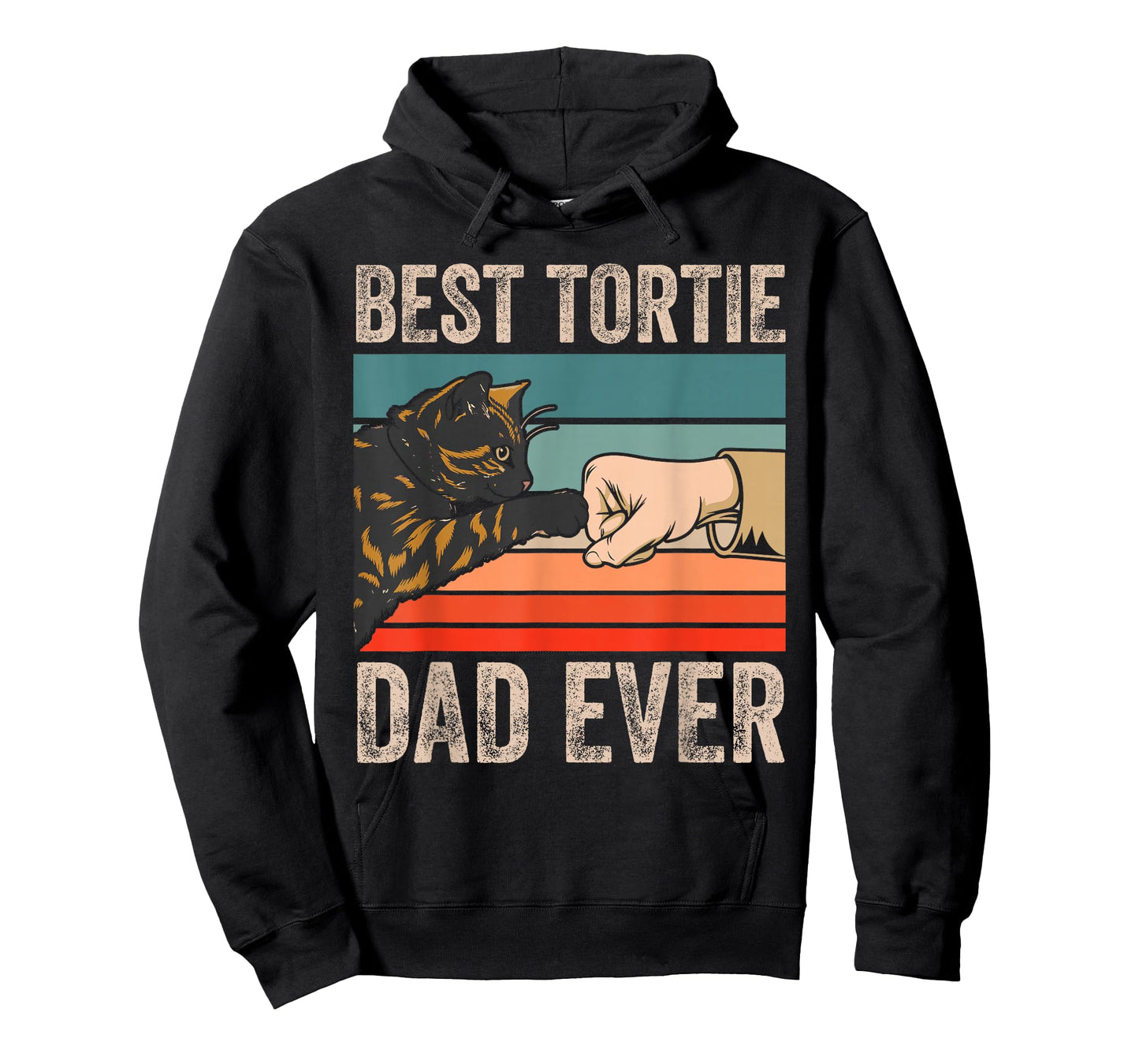 Best Tortie Dad Ever Tortoiseshell Cat Lover Retro T-Shirt