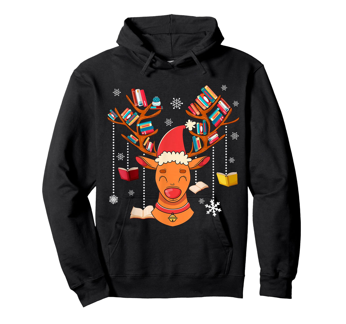 Christmas Librarian Reindeer Xmas Book Teachers Love Reading T-Shirt