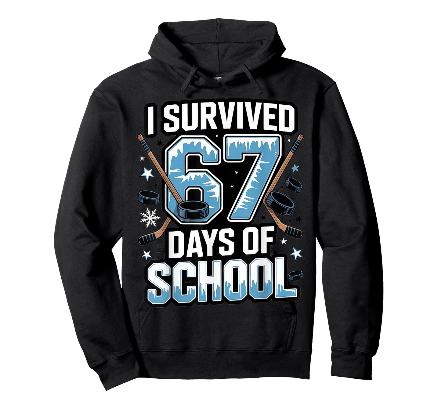 I Survived 67 Days of School - Teachers Students Hockey Gift T-Shirt