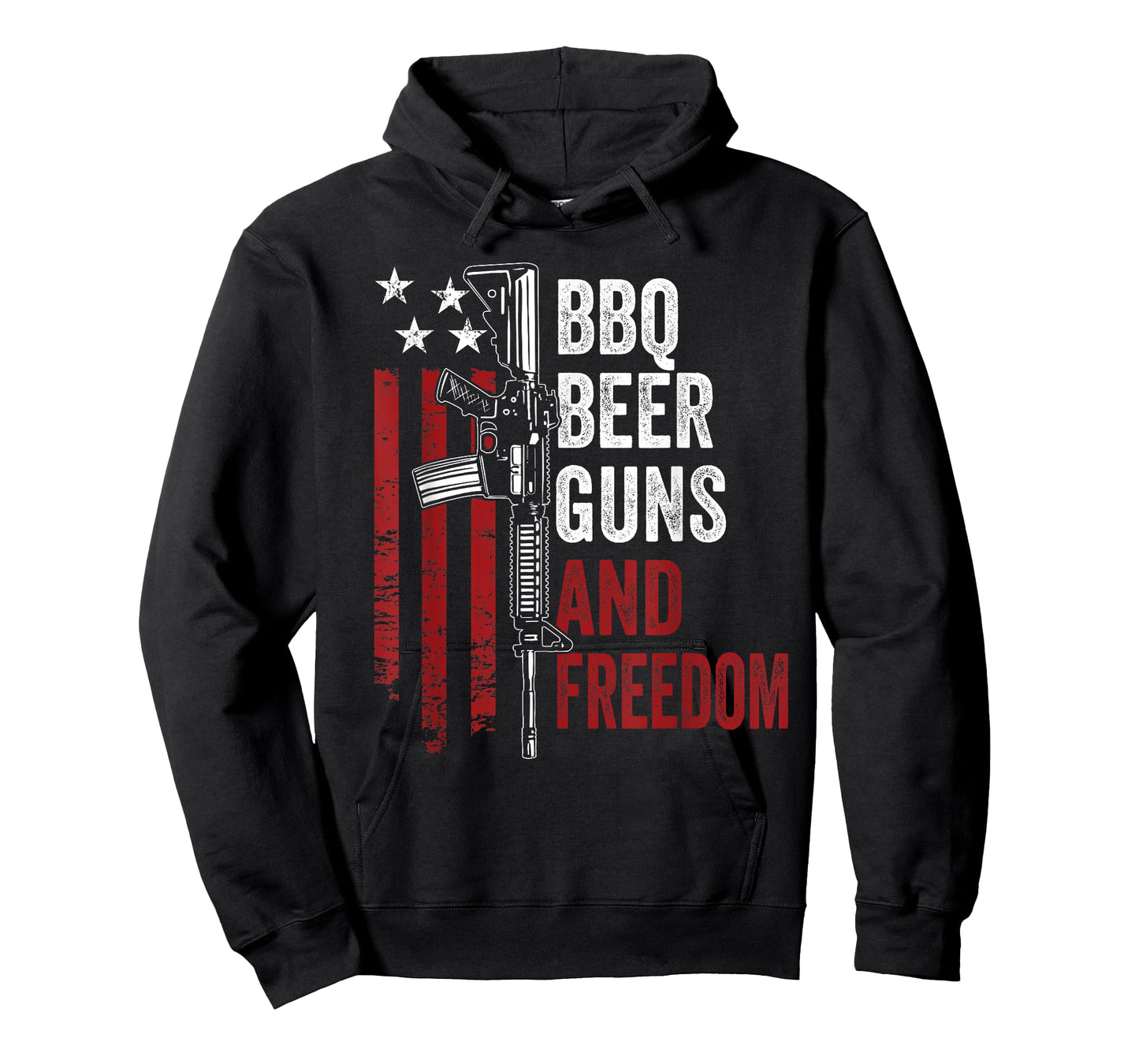 BBQ BEER GUNS & FREEDOM - Funny BBQ Drinking USA Gun Owner T-Shirt