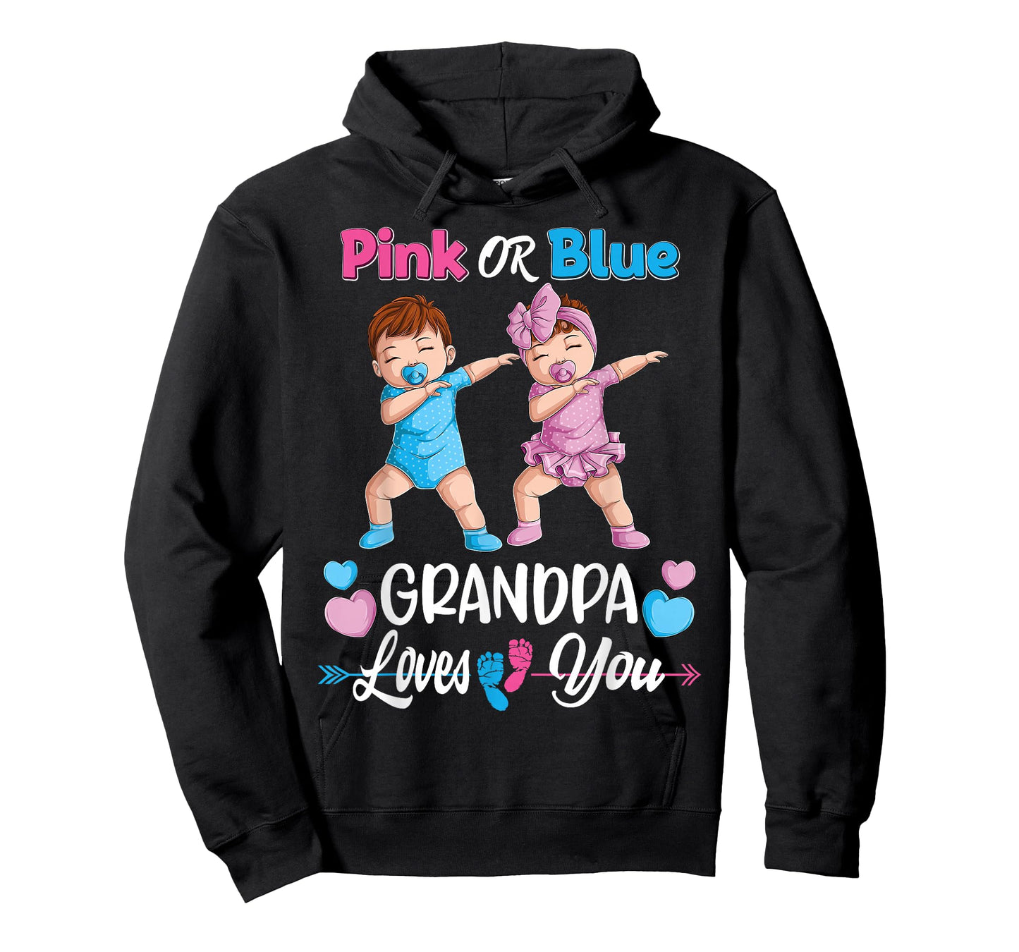 Pink Or Blue Grandpa Loves You Baby Gender Reveal Party Men T-Shirt