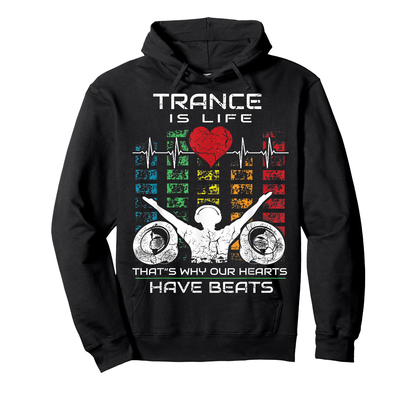 Electronic Dance Music Trance Music Retro Vintage DJ T-Shirt - Unisex-Adults/Kids - Black - Short Sleeve - Small