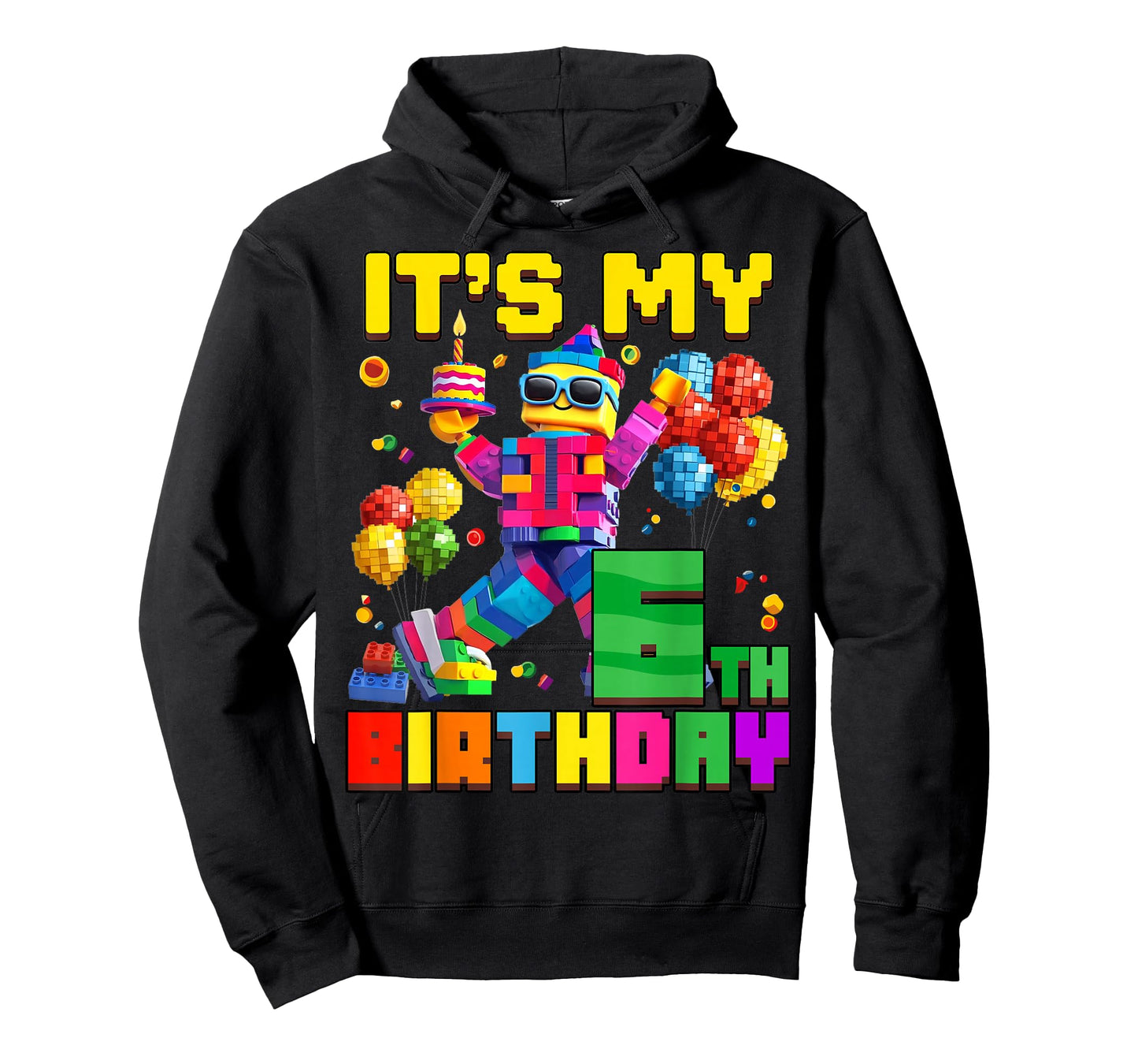 Its My 6th Sixth Birthday Building Brick 6 Years Old Boys T-Shirt