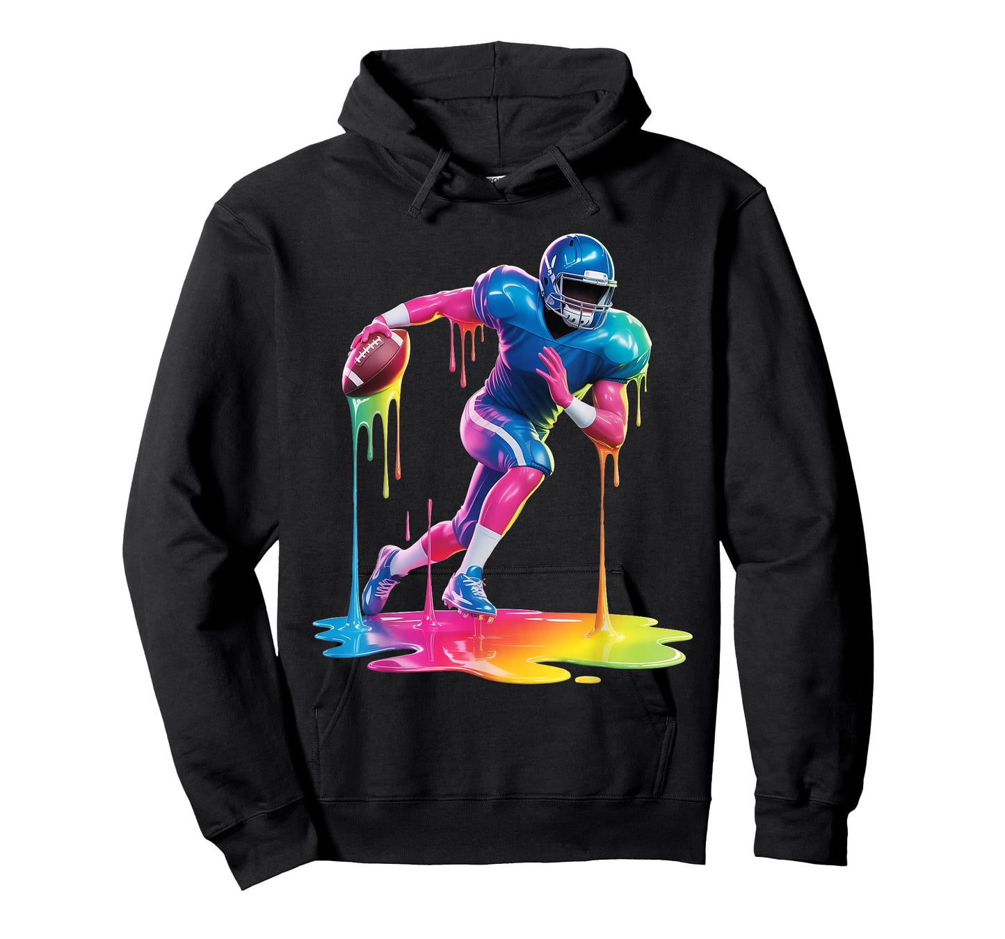 Tie Dye Football Drip Boys Youth Kid Dripping Football T-Shirt