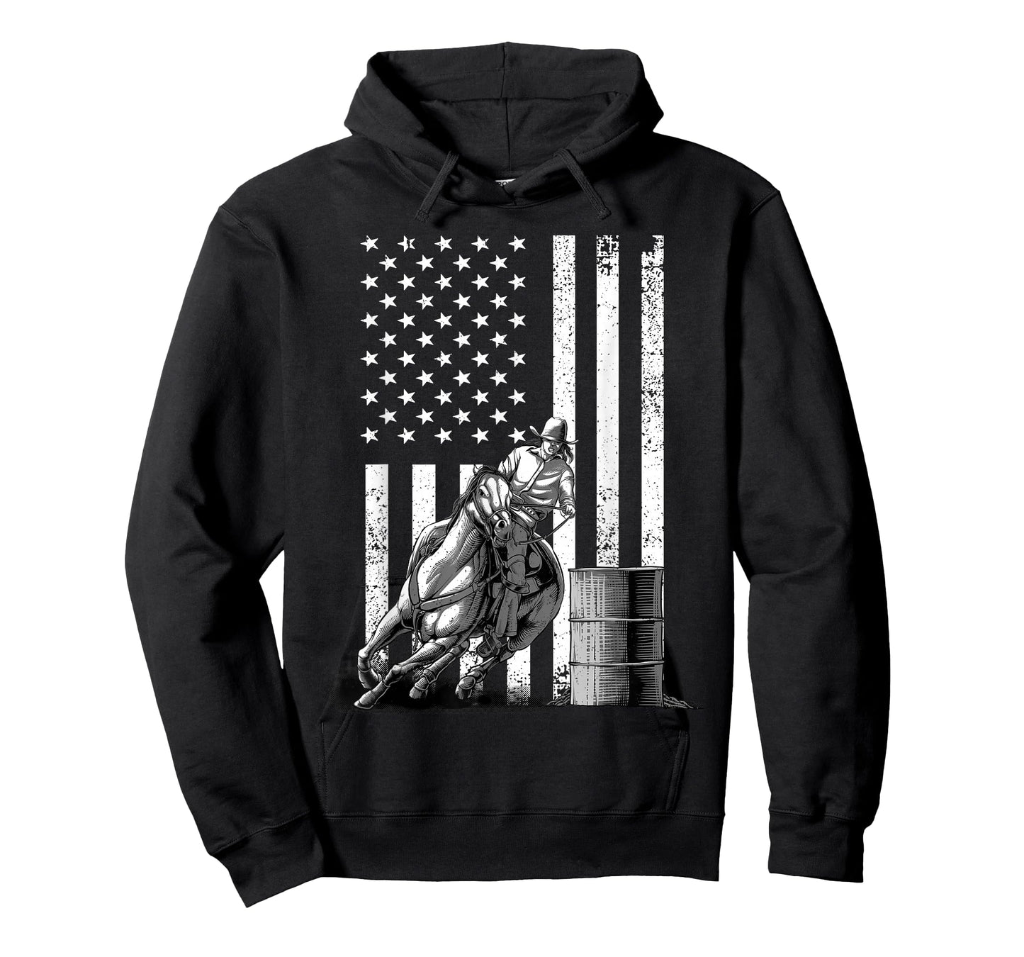 Cool Barrel Racing for Men Women Barrel Racer Rodeo US Flag T-Shirt