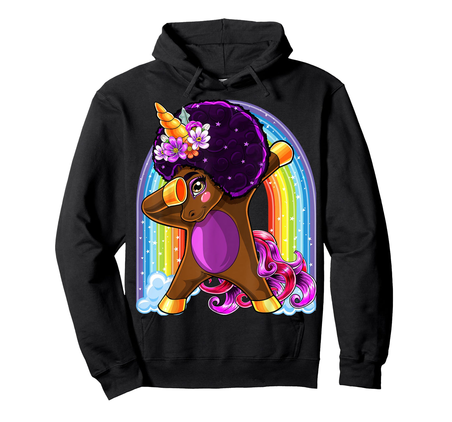 Dabbing Unicorn Afro Natural Hair African American Shirt T-Shirt