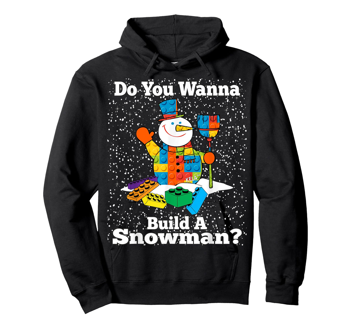 Building A Snowman Brick Toys Christmas TShirt Boys Girls T-Shirt