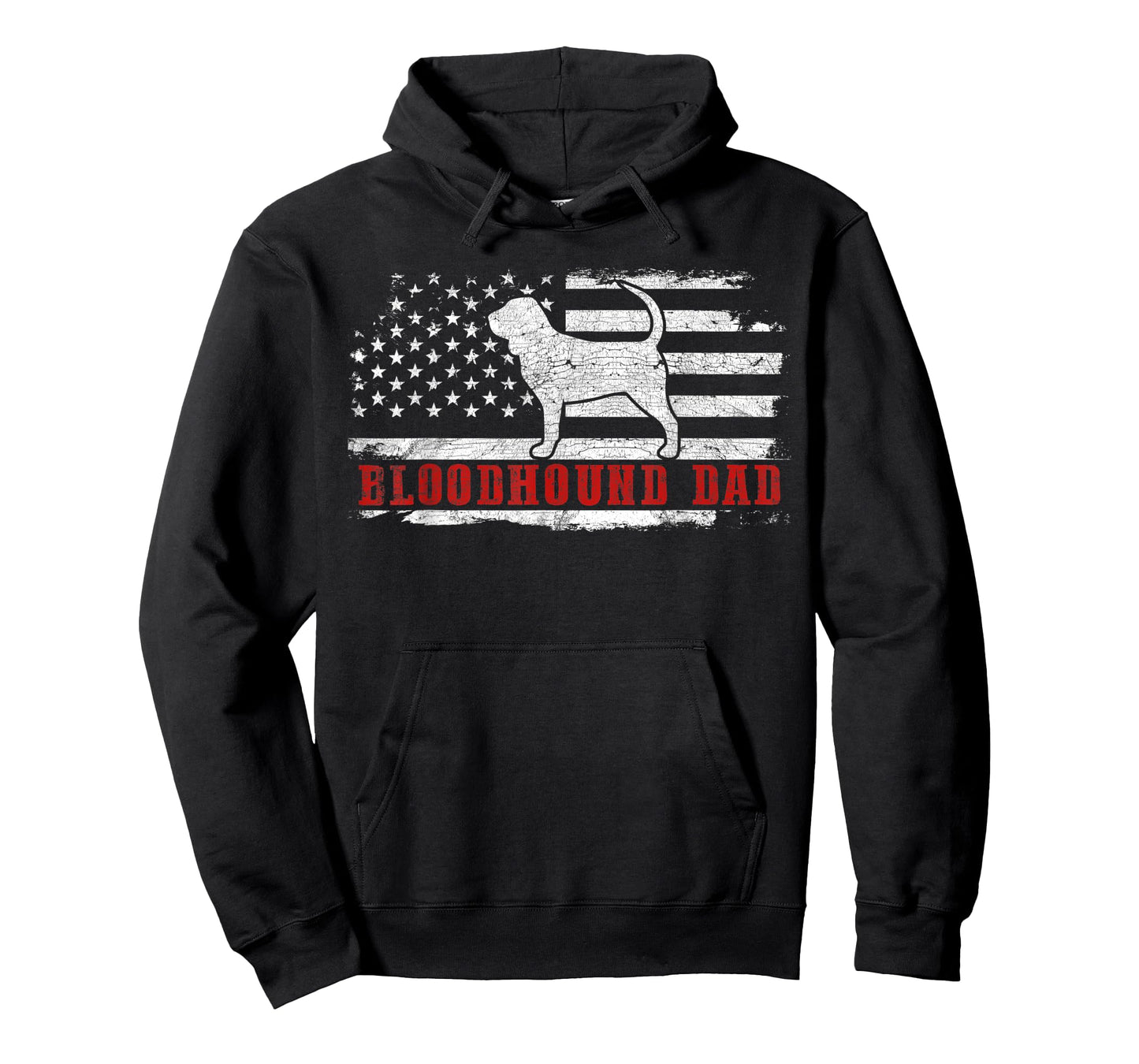 Bloodhound Dad Distressed American Flag Patriotic Dog T-Shirt for Men