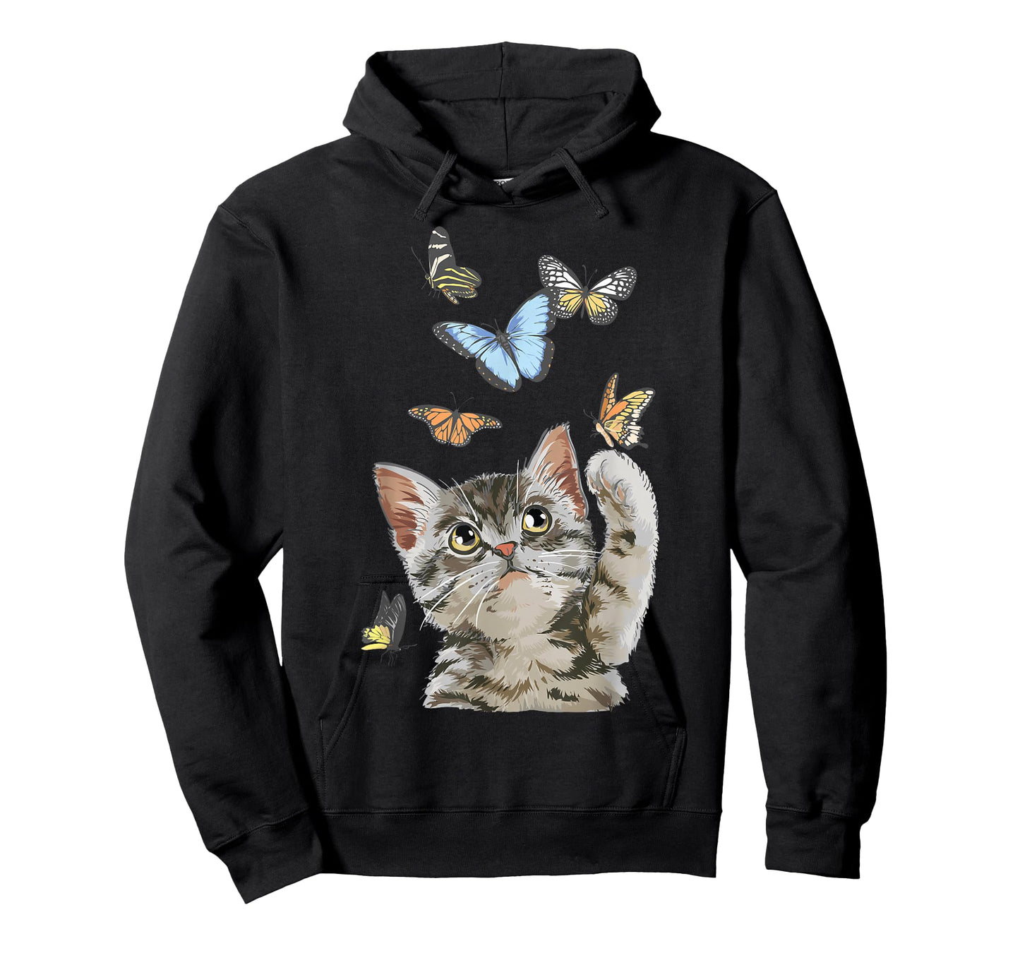 cute Kitty cat playing butterflies for lover cats kitten T-Shirt