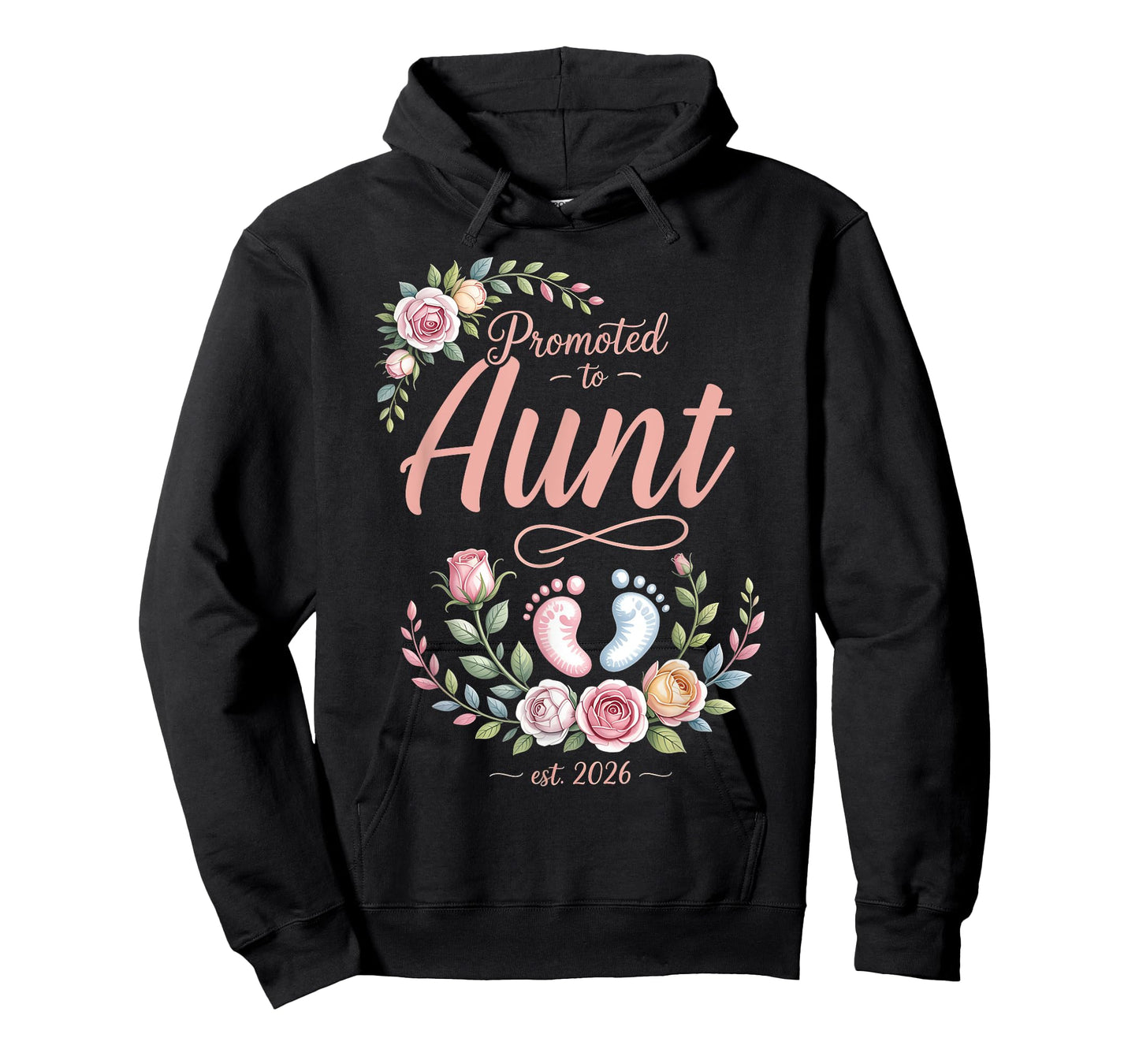 Promoted to Aunt Est 2026 Floral Women Men Mothers Day T-Shirt