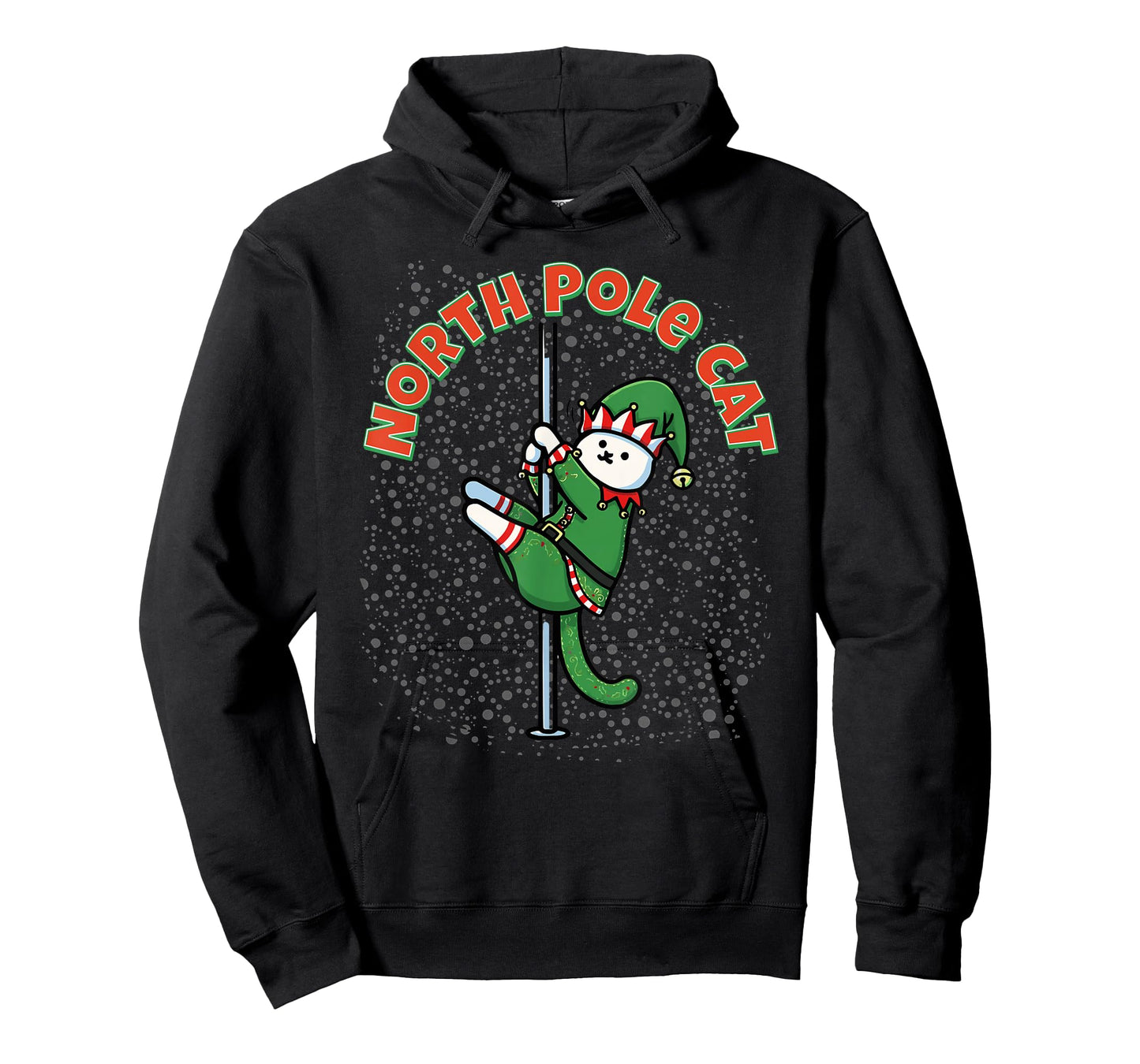Funny Cat Pole Dance Elf Costume Christmas Holiday Cute Joke T-Shirt